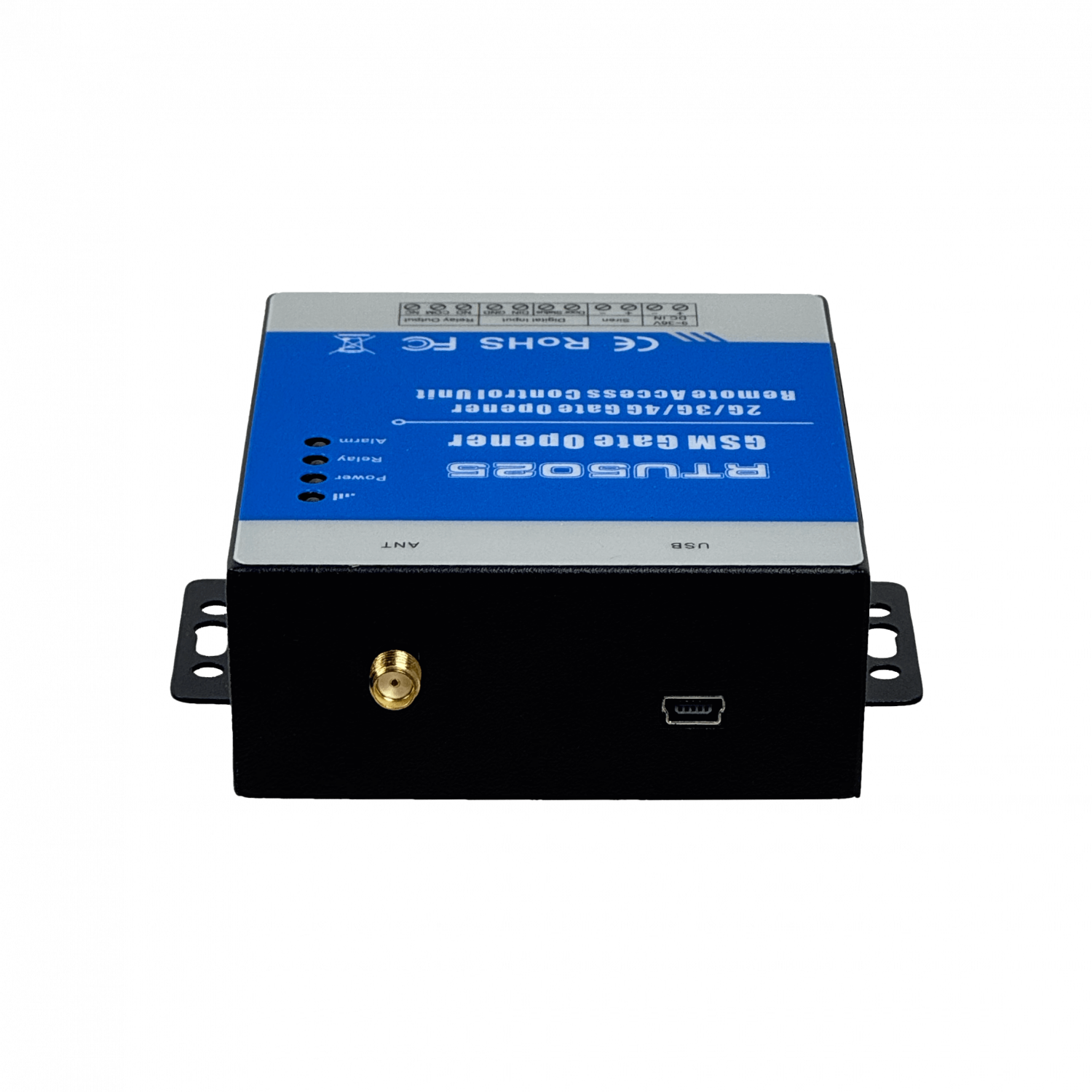 Controlador de Acceso 4G RTU-5025 1-SIM 2 Entradas NA/NC Sirena mini-USB 9-36VDC 3