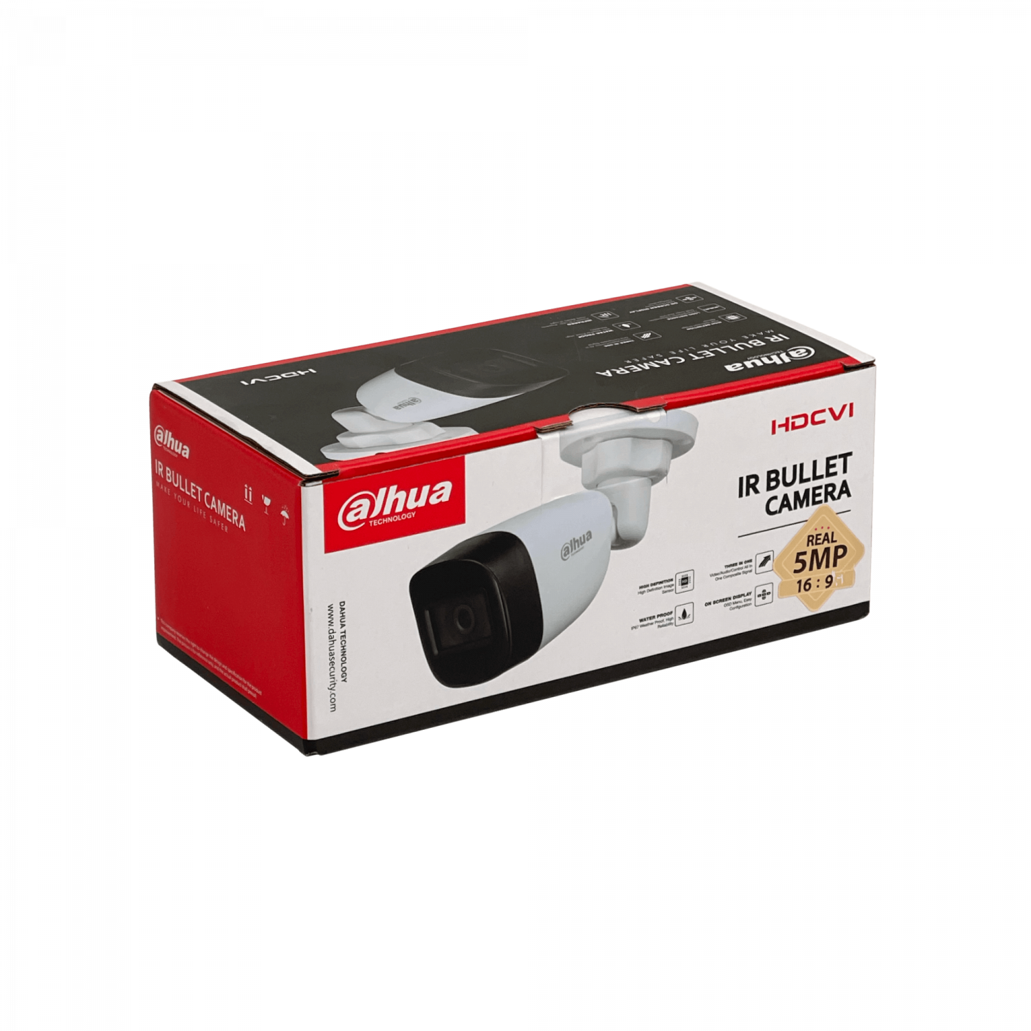Cámara de Vigilancia Bala HDCVI Dahua HAC?HFW1500C(-A) 5?MP Starlight, IR 30?m, Micrófono, IP67 3