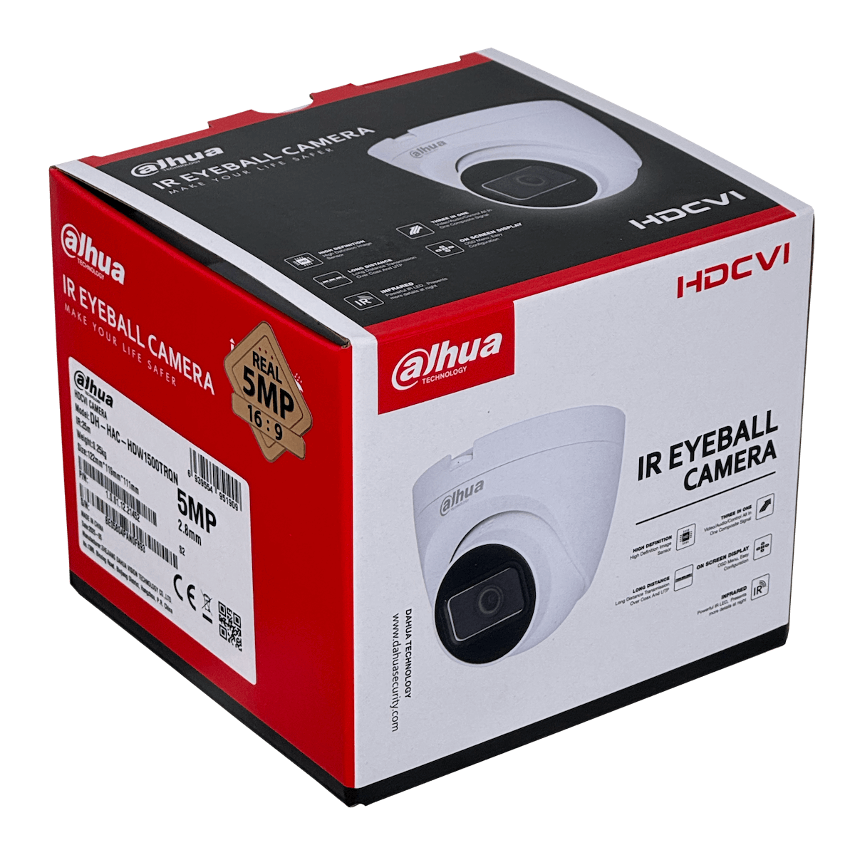 Camara Domo HDCVI Dahua 5MP 2.8mm IR25m IP50 HDW1500TRQN para interiores 3