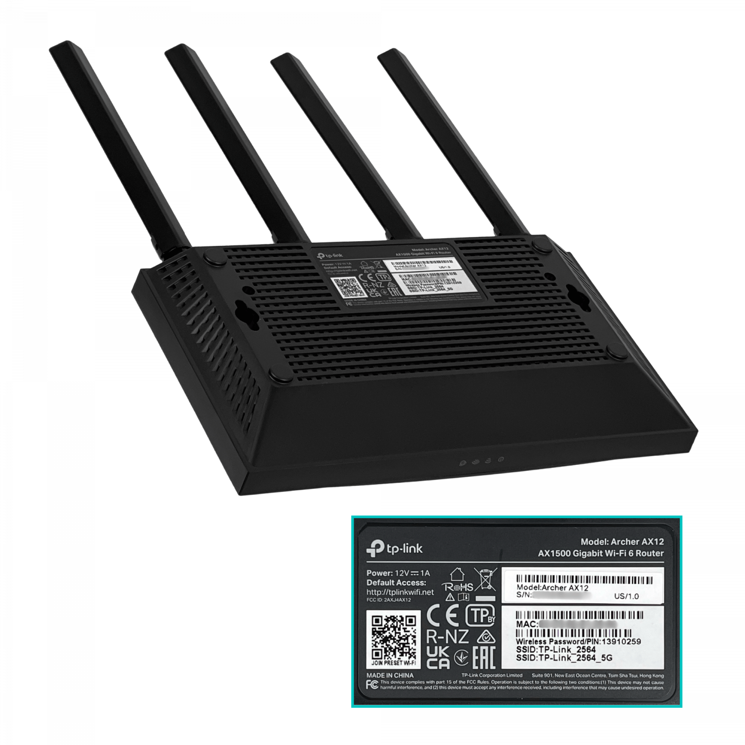 Router WiFi6 TP-LINK Archer AX12 AX1500 Dual Band 1201+300Mbps 4 Antenas 3 LAN 1 WAN 4
