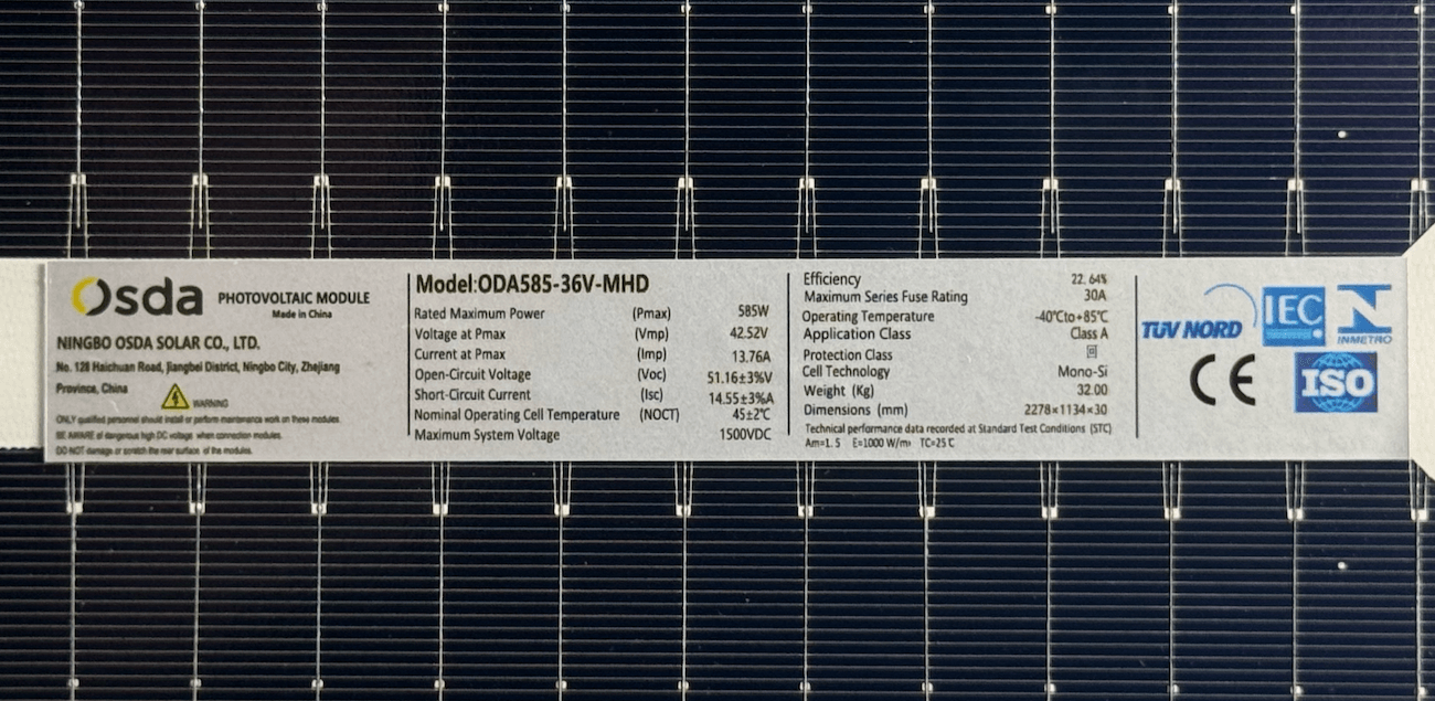 585W 42,5Vmp Monocristalino Bifacial MC4 Panel Fotovoltaico 144-Celda 4