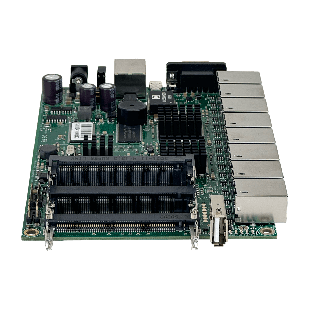RouterBoard MikroTik RB493G - x9 Puertos, 3 Ranuras miniPCI, CPU 680MHz, 256MB RAM 3