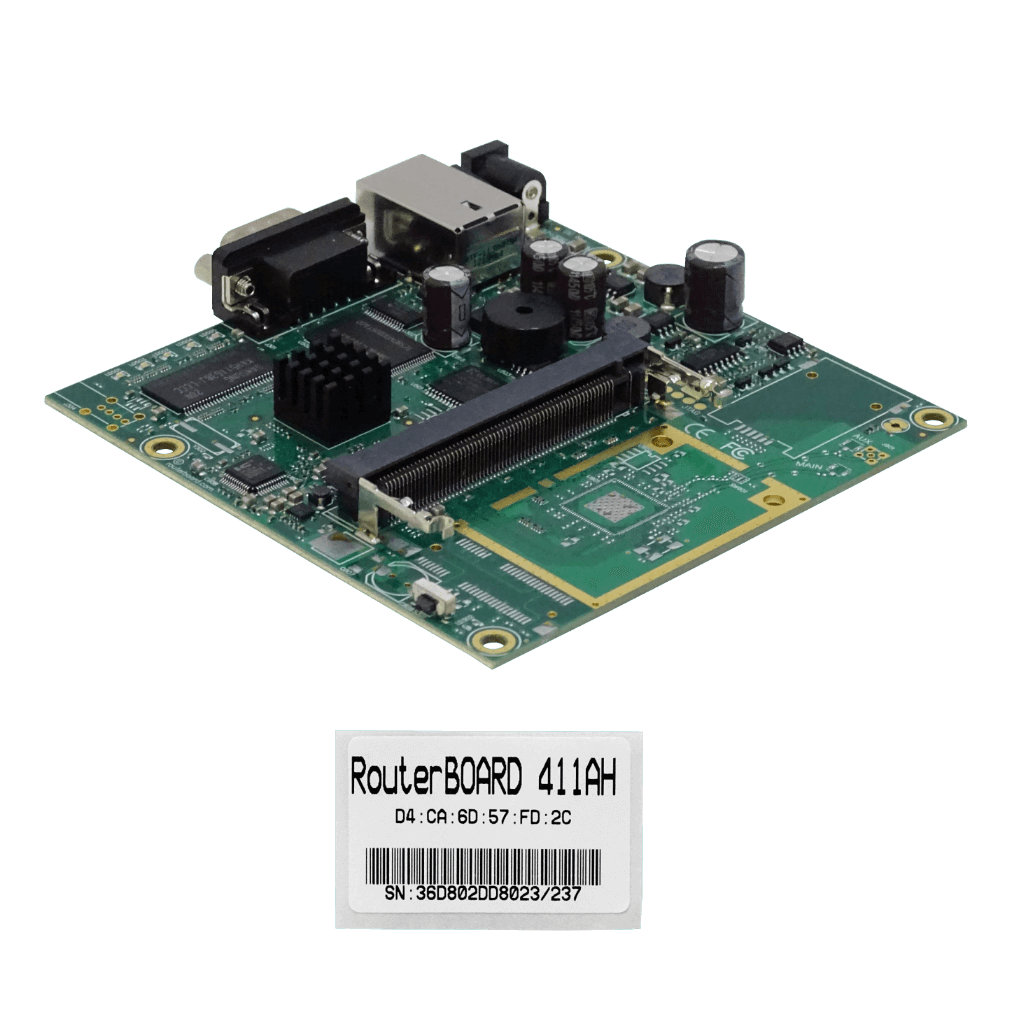 RouterBoard MikroTik RB411AH - 1 Puerto Ethernet, 1 Ranura miniPCI, CPU 680MHz, 64MB RAM 3