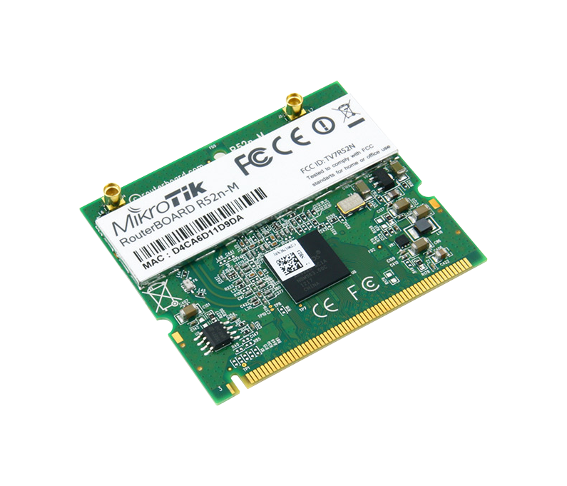 Tarjeta MiniPCI MikroTik R52nM - Doble Banda 2.4/5 GHz, 802.11a/b/g/n 2