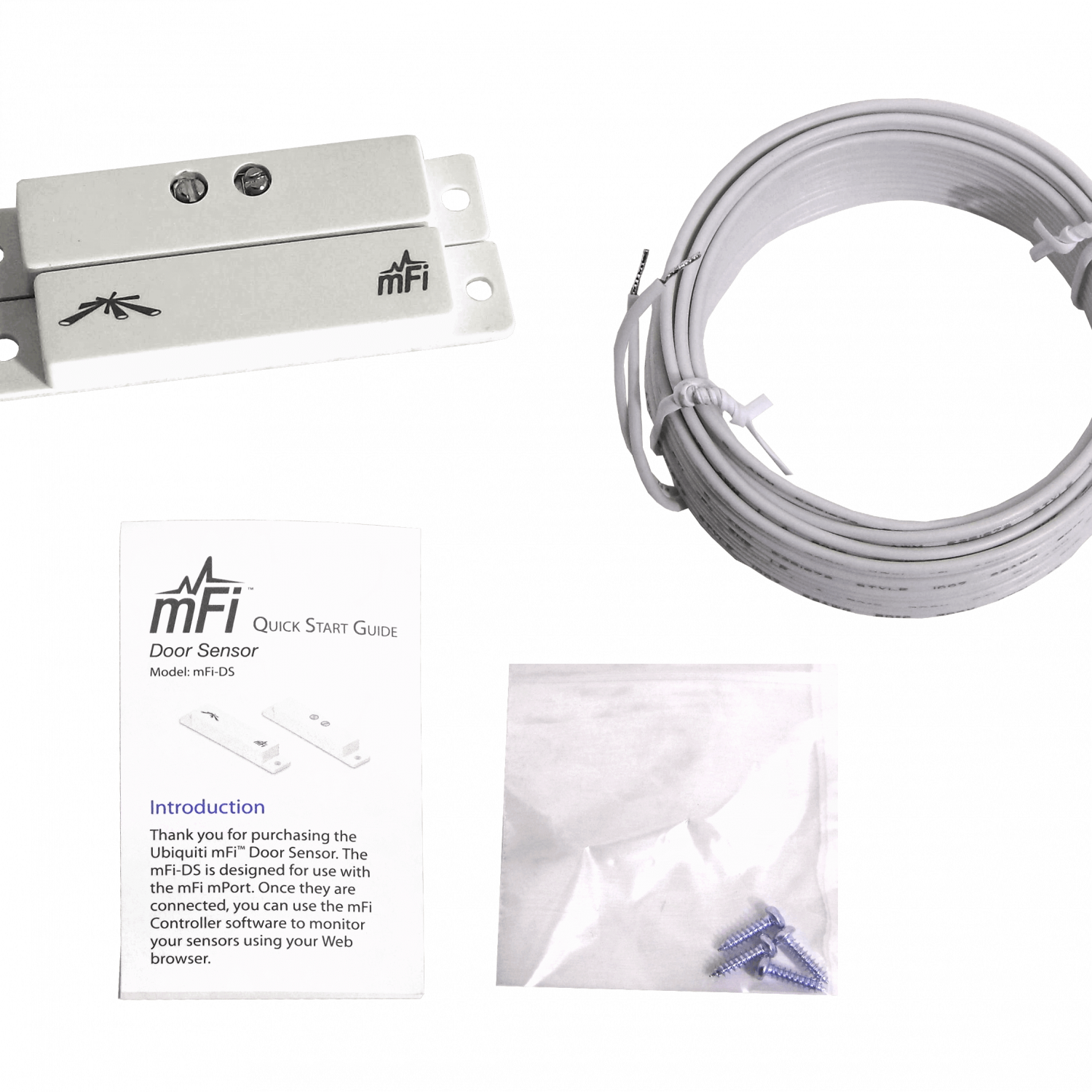 Sensor de Puerta Ubiquiti MFI-DS - Magnético, 20mm, SPST, Incluye Cable de 5m 4