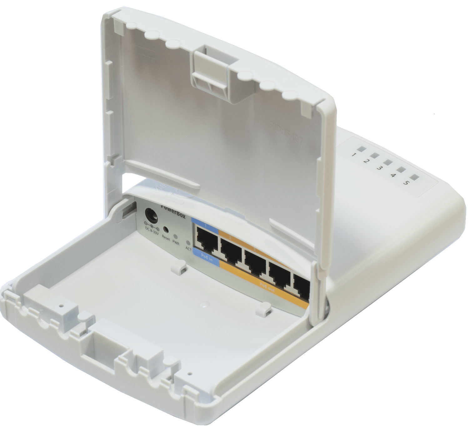 Router MikroTik PowerBox RB750P-PBr2 - 5 Puertos Ethernet, 4 PoE Out, CPU 650MHz, 64MB RAM  1
