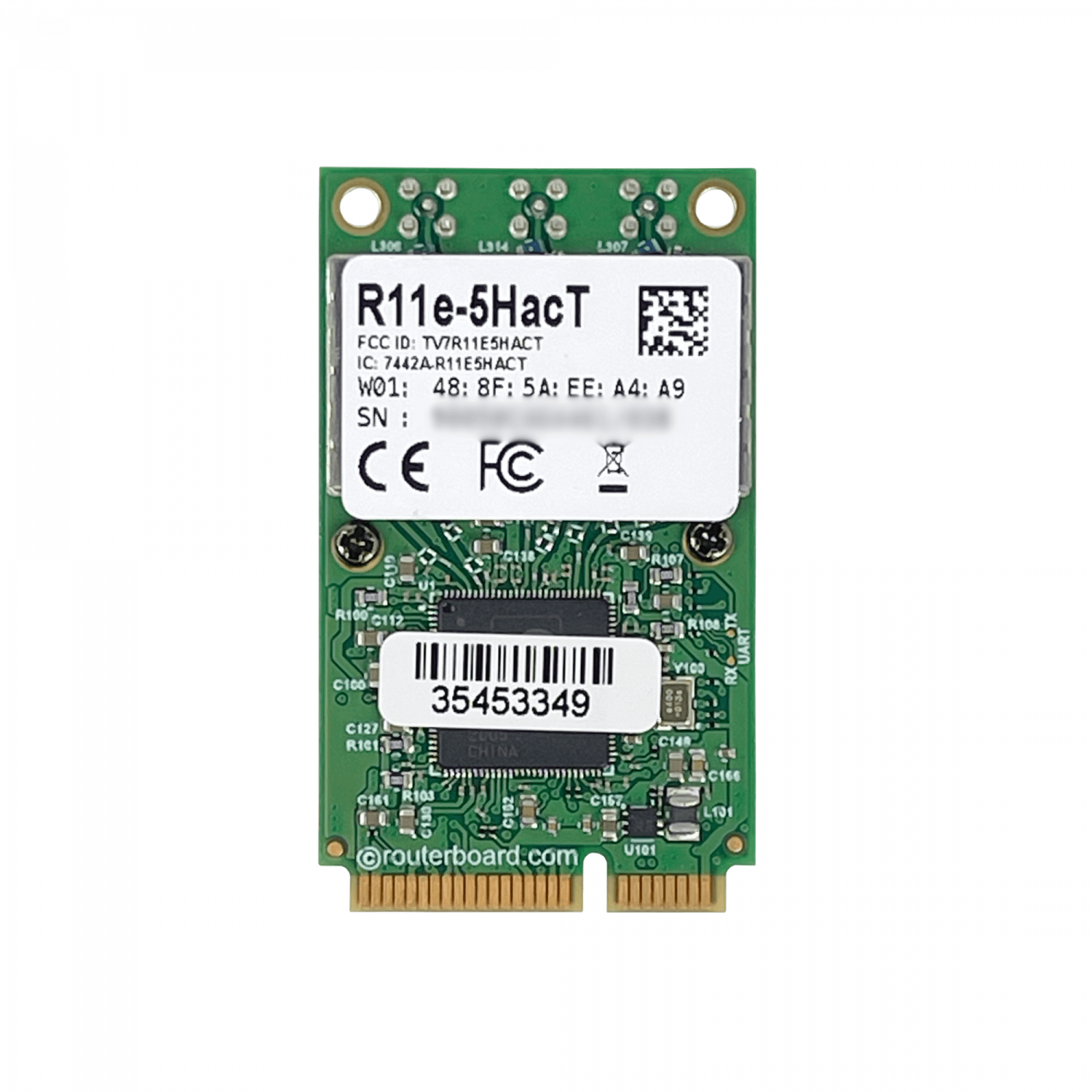 Tarjeta miniPCI-e MikroTik R11e-5HacT - 5 GHz, 802.11ac, Triple Cadena 4