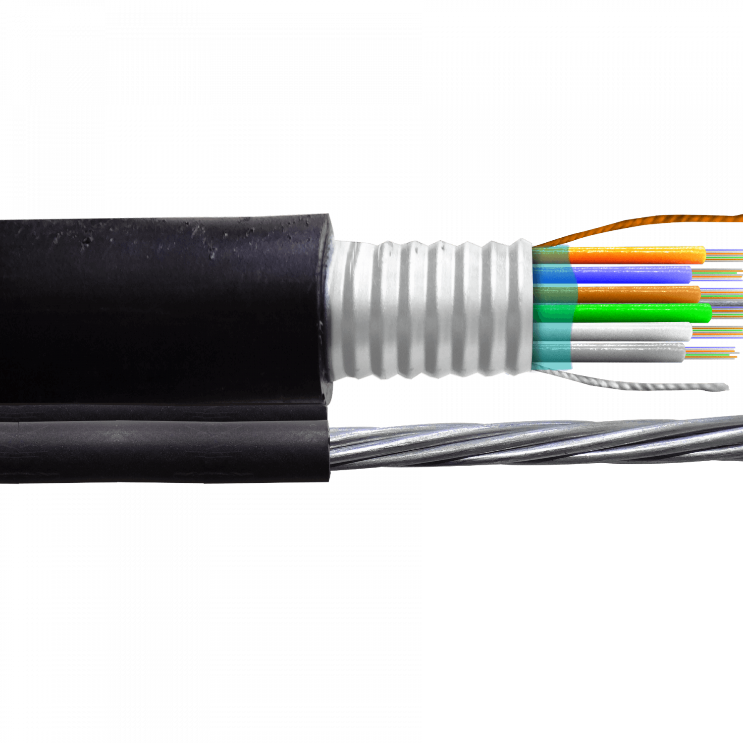 Cable de Fibra Óptica Monomodo 36 Fibras G652D Minitubos Figura 8 Exterior con Portante - CFS836 1
