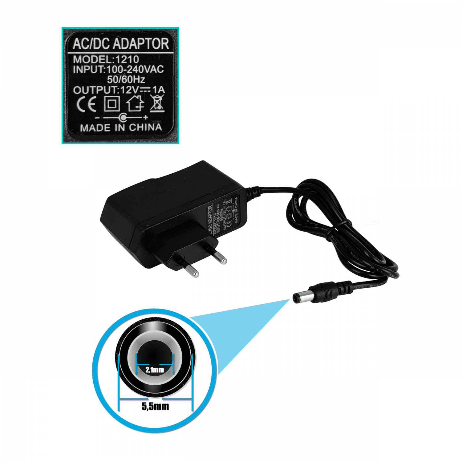 Transceptor Óptico WOLCK VR-860MS SC/APC a F-Hembra Activo 1210–1610nm, 47–1000MHz, con Fuente 12V 1