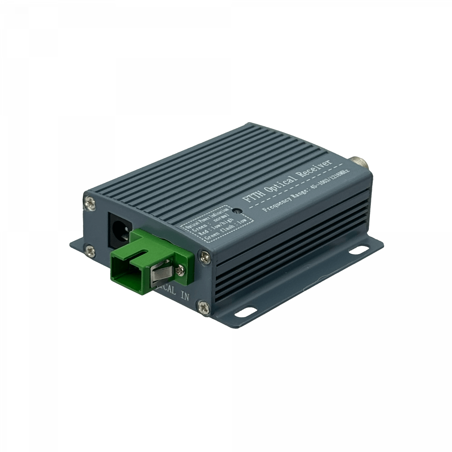 Transceptor Óptico WOLCK VR-860MS SC/APC a F-Hembra Activo 1210–1610nm, 47–1000MHz, con Fuente 12V 5