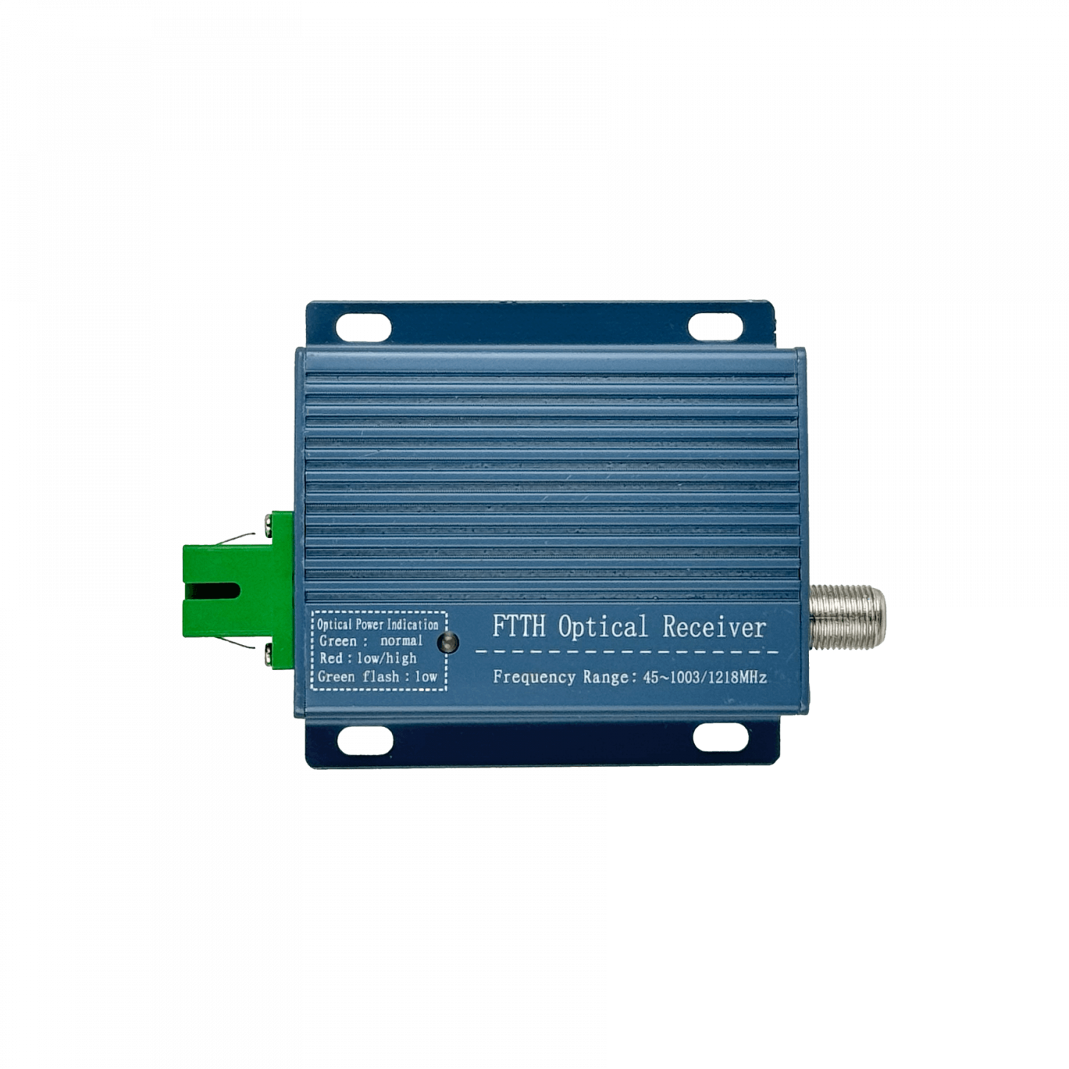 Transceptor Óptico WOLCK VR-860MS SC/APC a F-Hembra Activo 1210–1610nm, 47–1000MHz, con Fuente 12V 6
