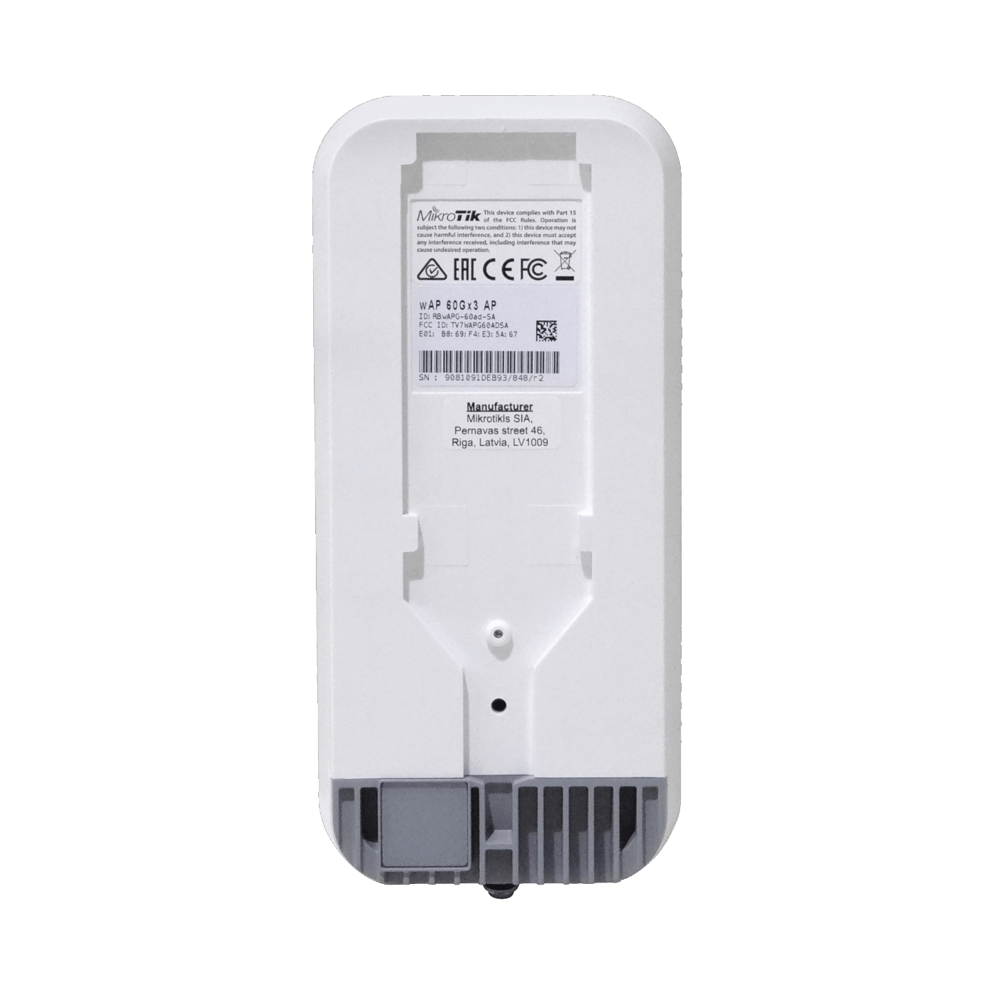 Router MikroTik WAP-60GX3-AP 180° PtMP 60GHz 1Gbps L4 PoE 24V 1