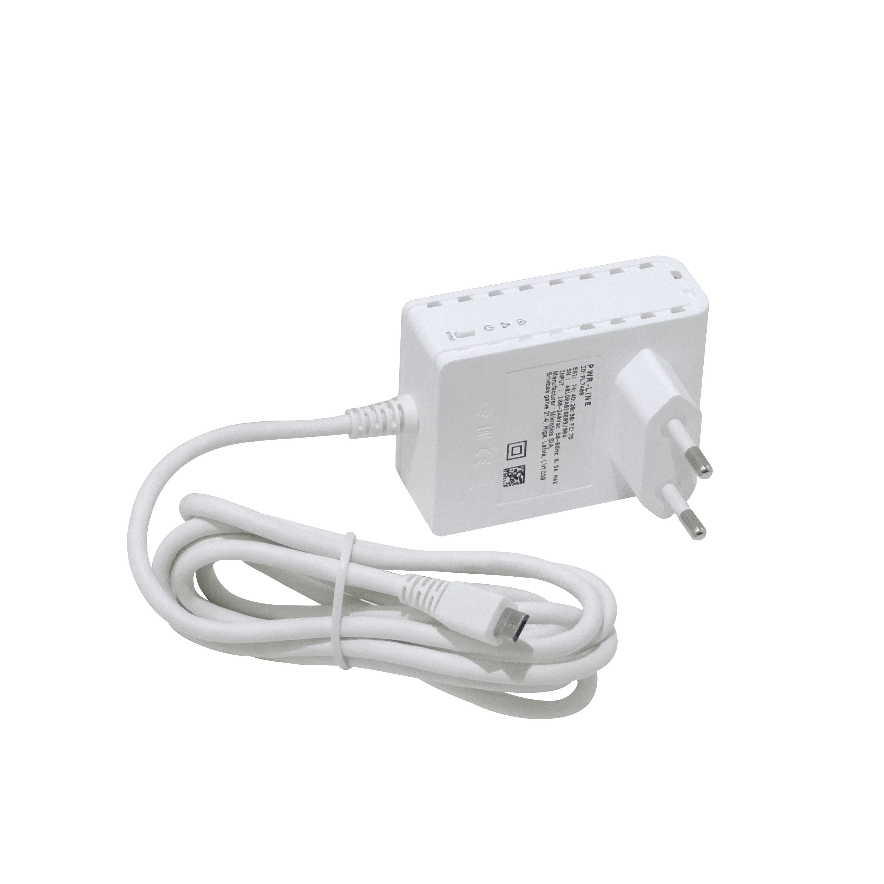 Adaptador de Corriente MikroTik PWR-LINE EU con Funcionalidad PWR-LINE para Routers con microUSB 5