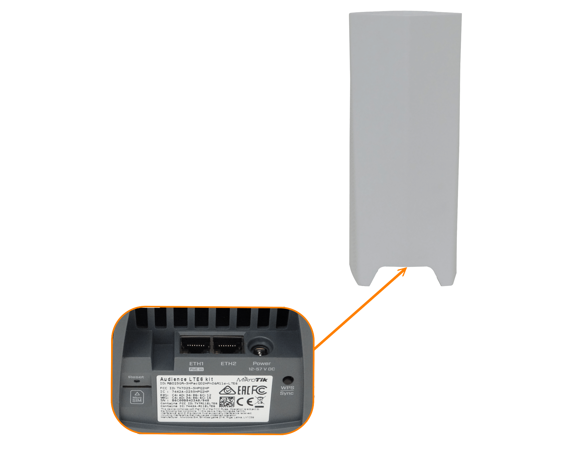Punto de Acceso MikroTik Audience LTE6 Kit - Tribanda con LTE y Malla Wi-Fi 6