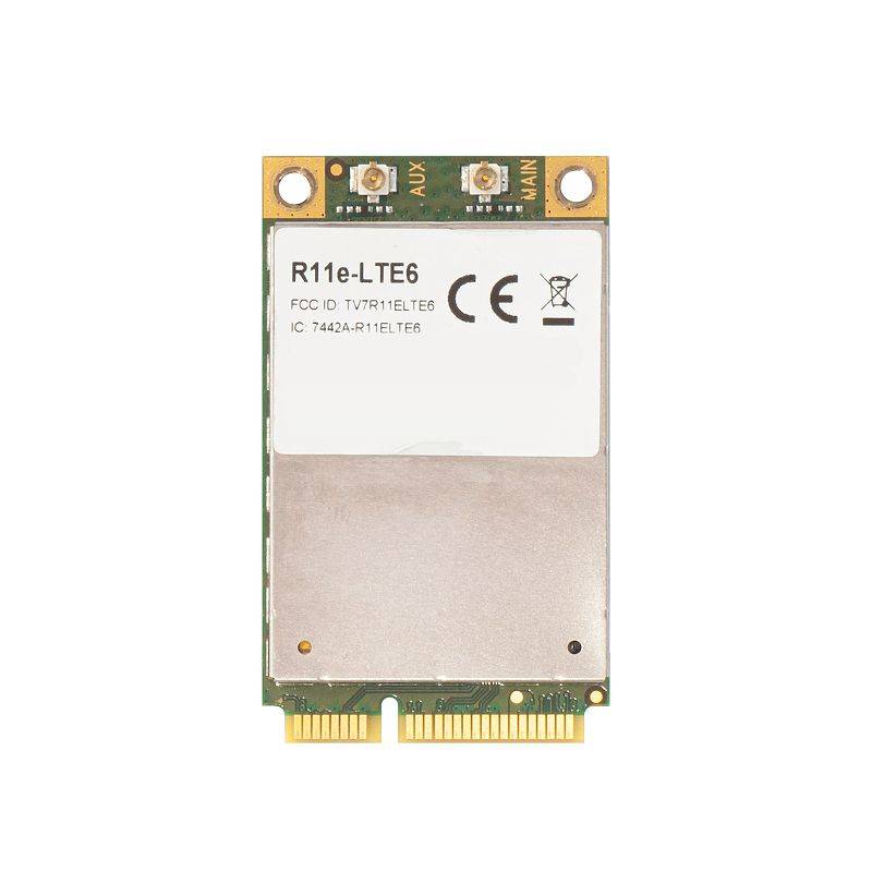 Tarjeta miniPCI-e MikroTik R11e-LTE6 - Módulo LTE Cat 6 con Agregación de Portadoras 2