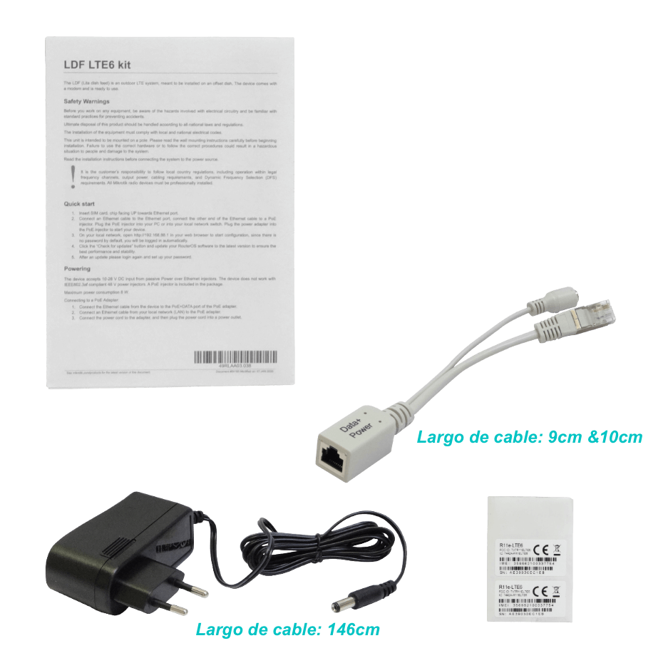 MIKROTIK CAT6 8dBi 300/50Mbps LTE 1-Sim 66º L3 1-100 inc24V 2