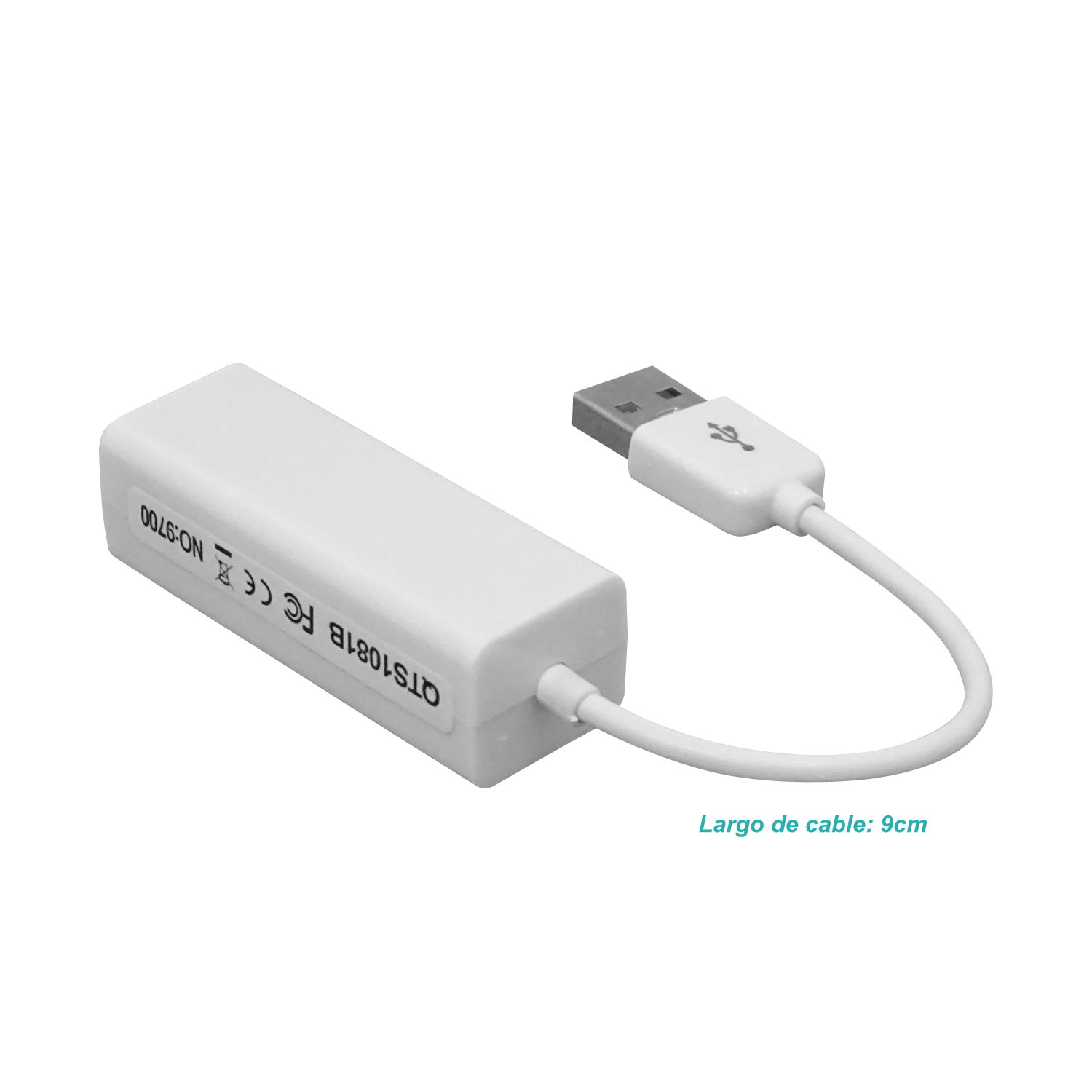 Adaptador USB 2.0 a Ethernet LAN RJ45 100Mbps Chipset 9700 4