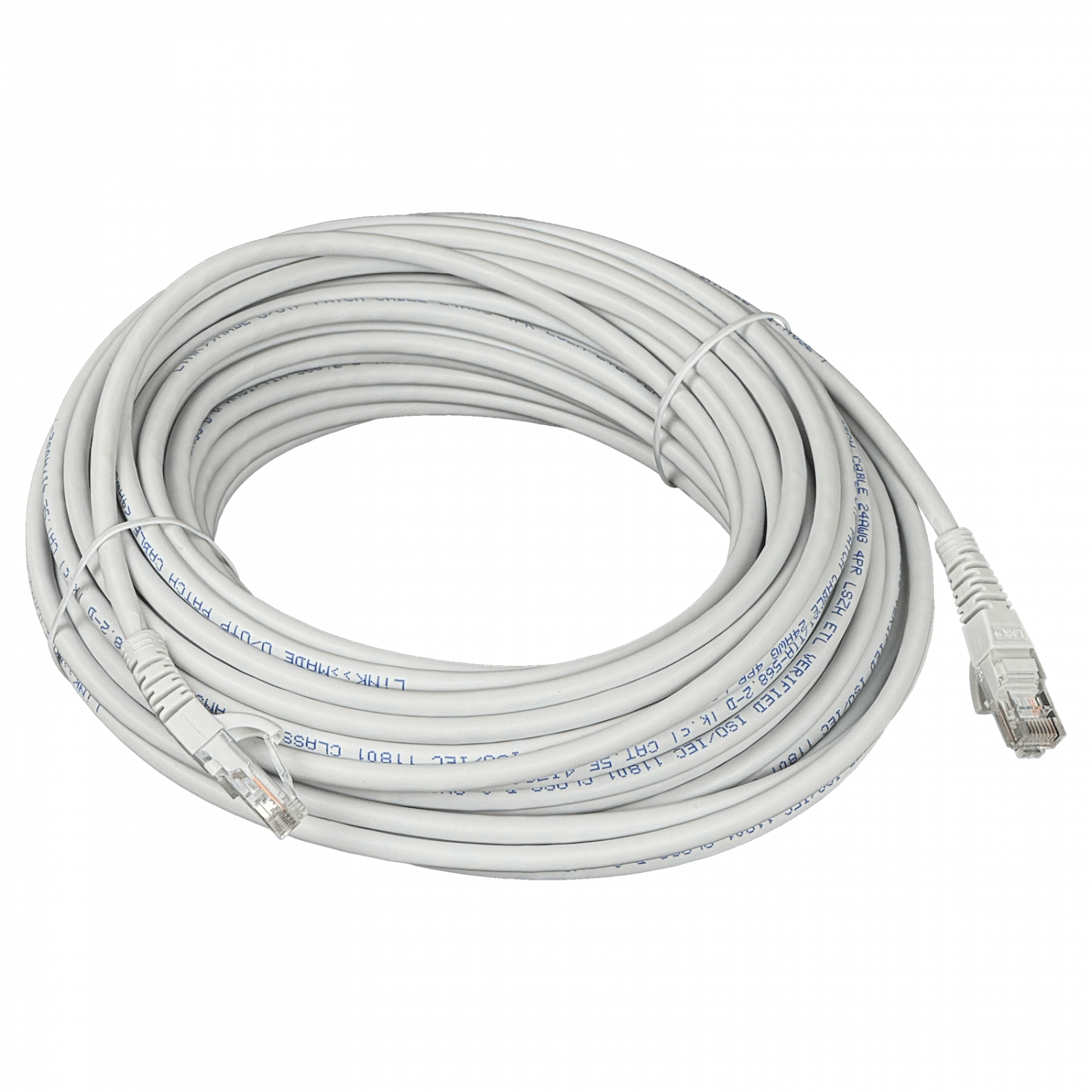 Cable Patch LINKMADE Cat5e 20mt Gris LSZH Inyectado Multifilar 4