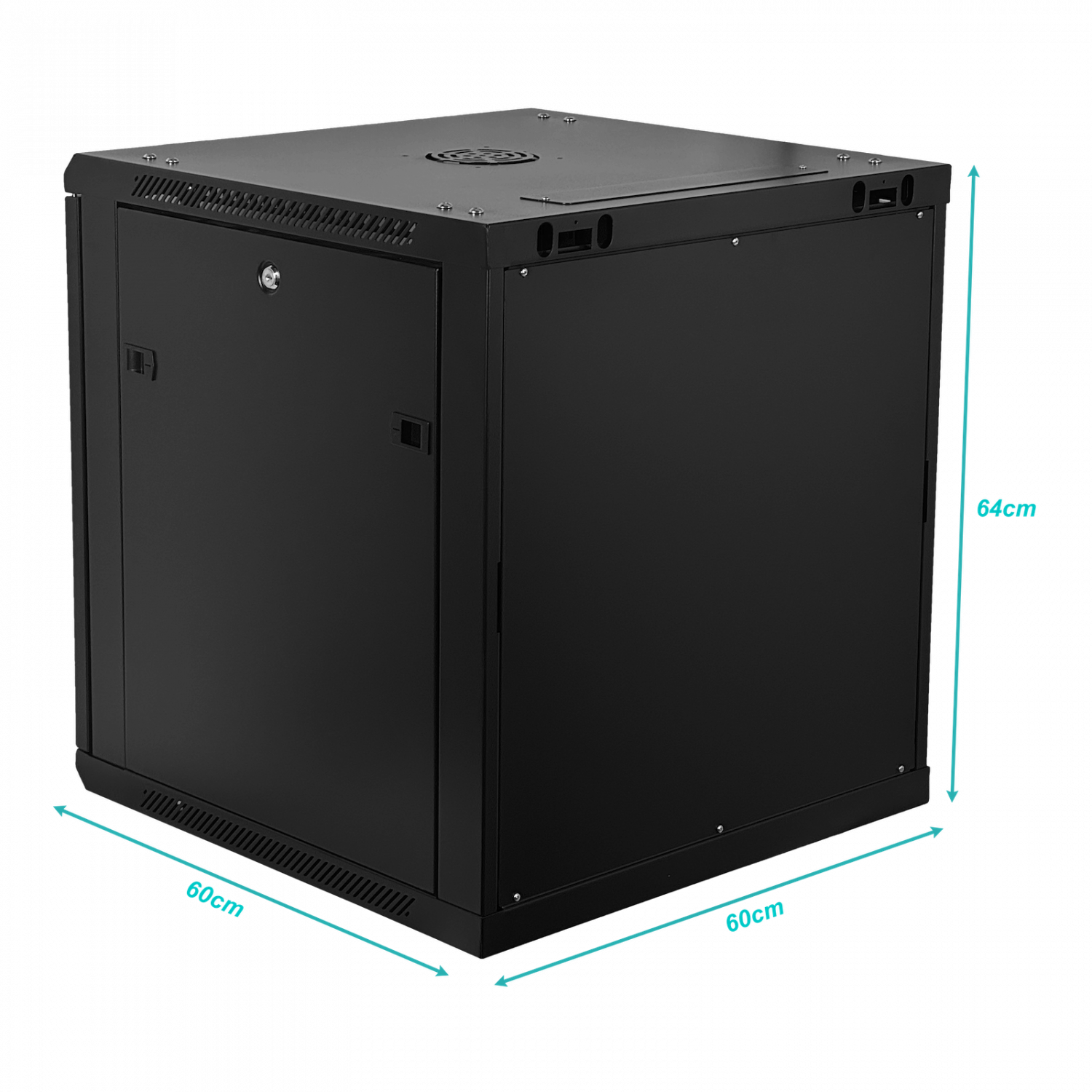 Gabinete Rack LINKMADE RK12-6LD 12U 60cm de Fondo Desarmado para Montaje en Pared - Negro 1