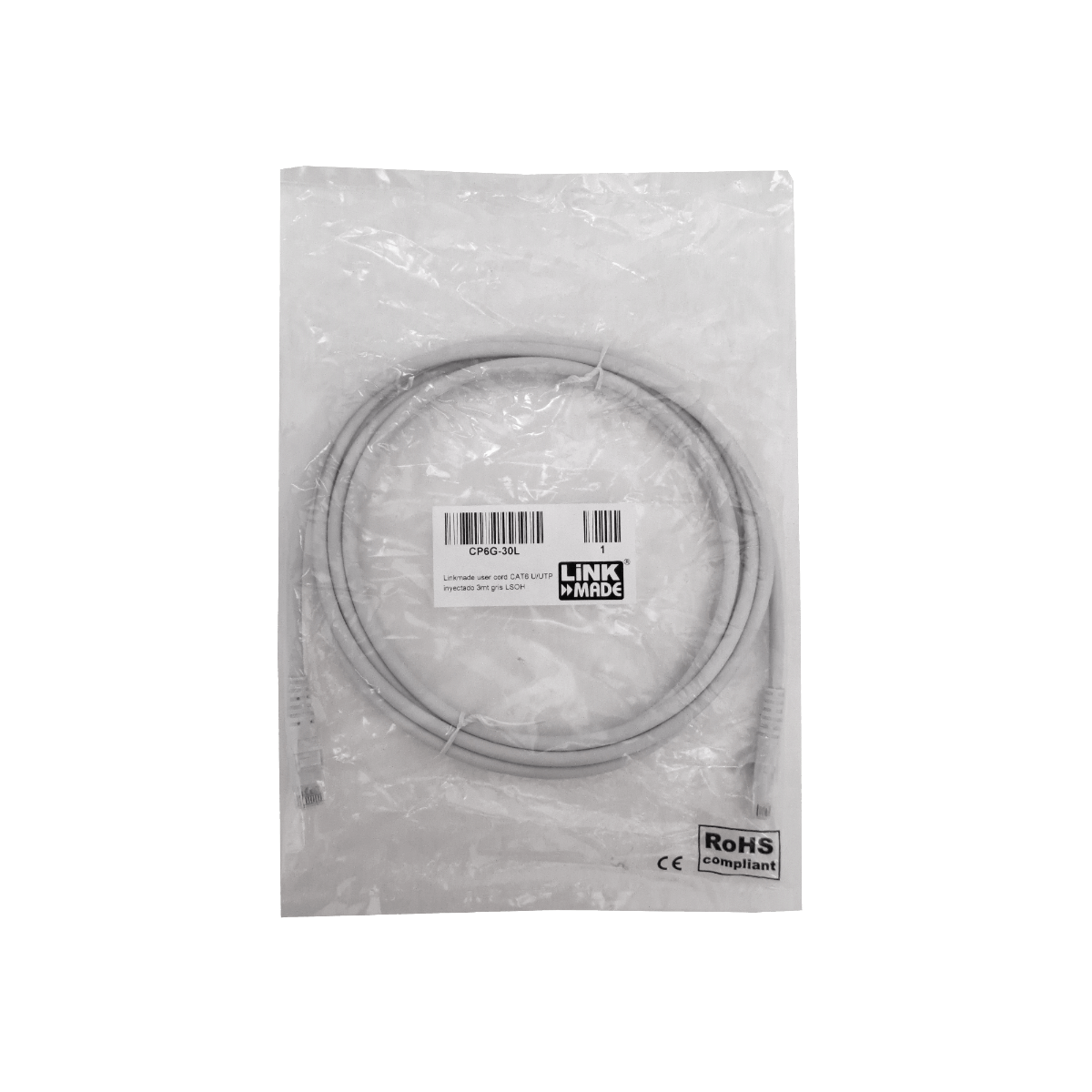 Cable Patch LINKMADE Cat6 Azul LSZH 3 metros Inyectado Multifilar para Redes Estables 1