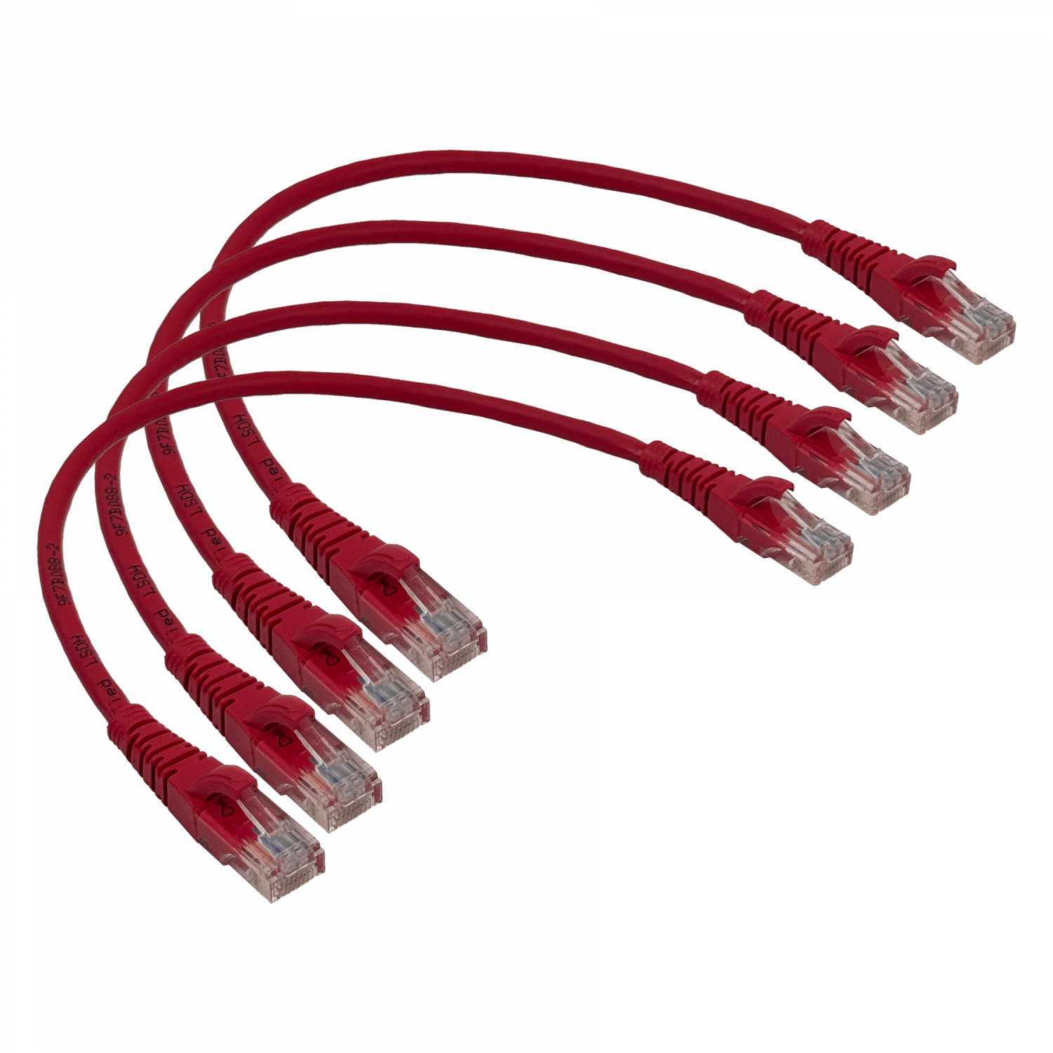 Pack x4 Cable Patch LINKMADE Cat5e 30cm Rojo LSZH Inyectado Multifilar 4