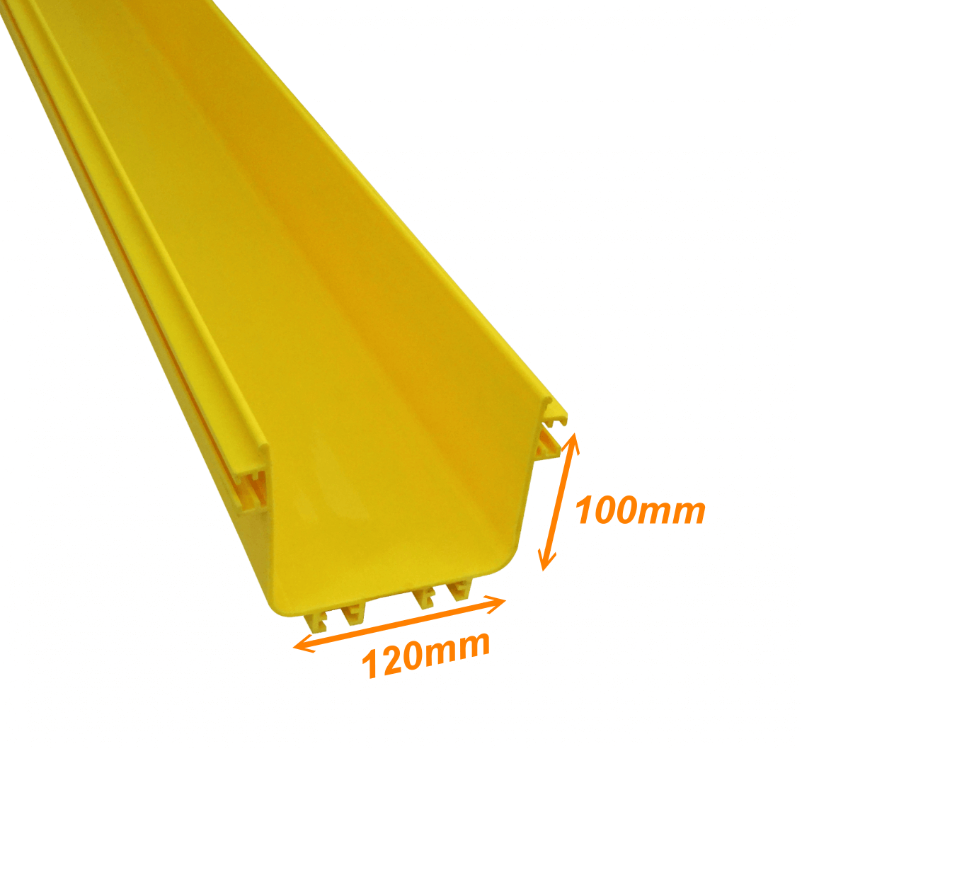 Canaleta LSZH 120x100mm 2mt Amarilla sin tapa sin separador Macho 2