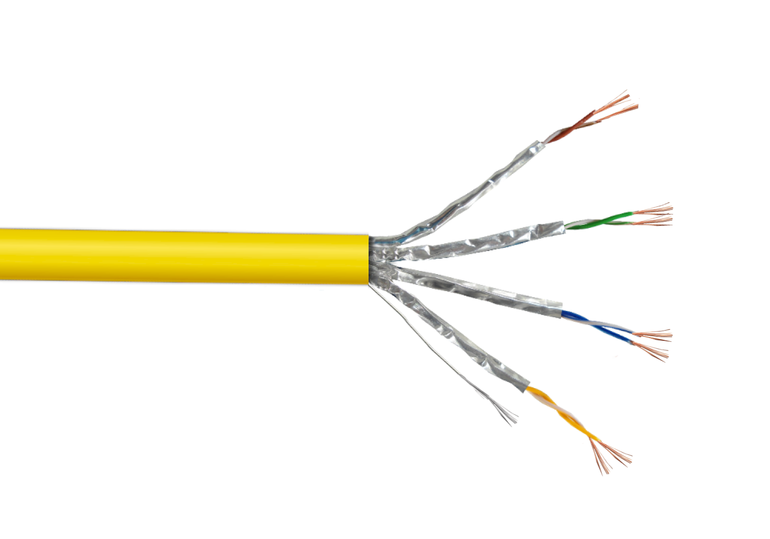 Cable Patch LINKMADE Cat6a U/FTP 1mt Amarillo LSZH Inyectado Multifilar 4