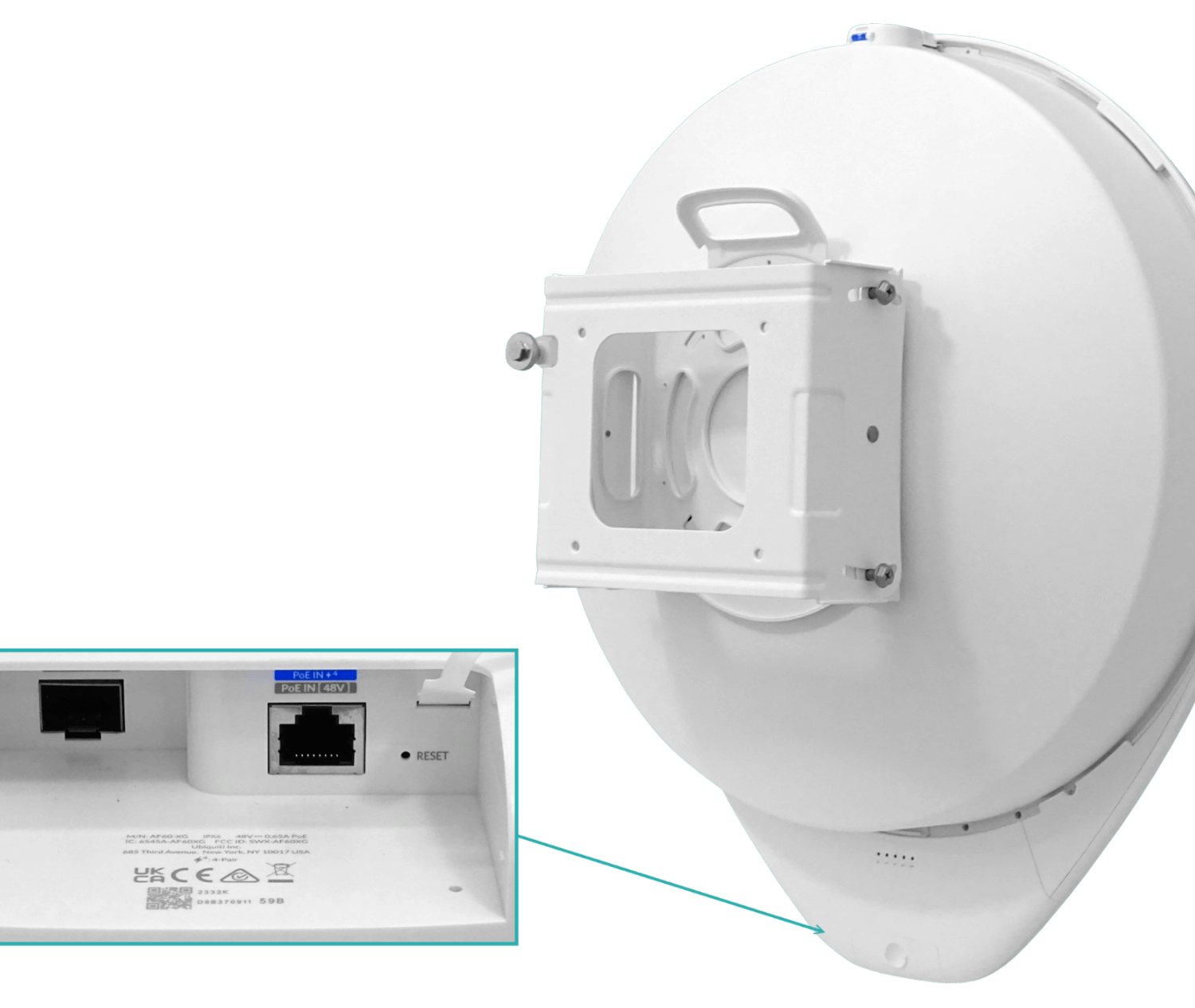 Puente Inalámbrico 60 GHz Multi-Gigabit para Enlaces PtP de Largo Alcance, UISP airFiber 60 XG 8