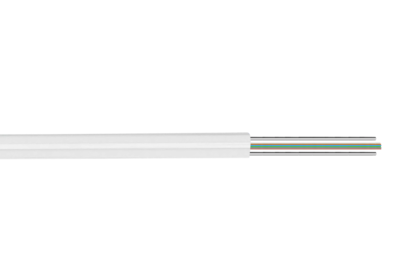 Cable Drop de Fibra Óptica 6 Fibras G652D Blanco 500m FTTH SM LSZH 4x2.5mm - CFSP6 1