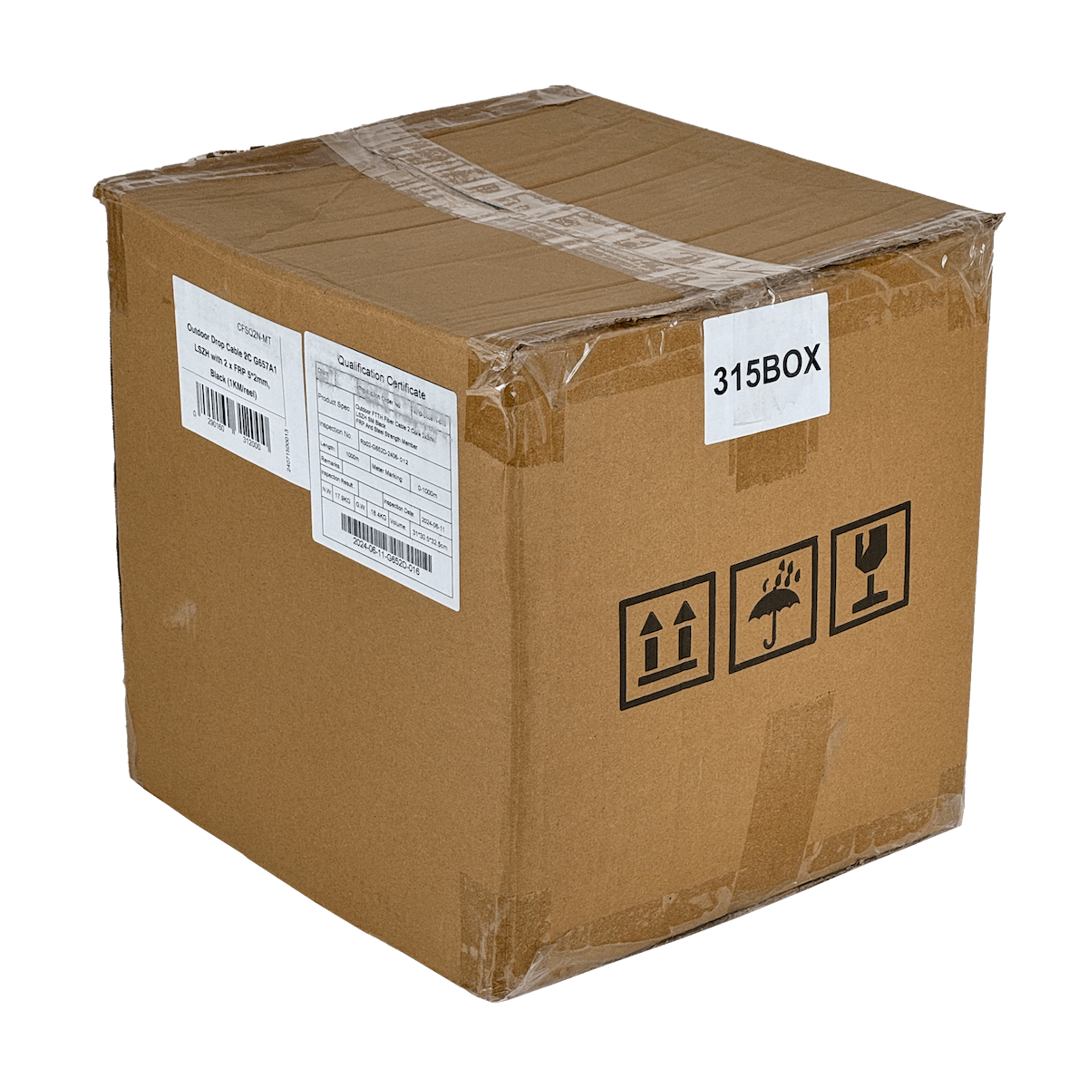 Cable de Fibra Óptica Monomodo 2 Fibras G652D LSZH Drop Negro con Portante de 1mm y 2 FRP - CFSQ2N 3