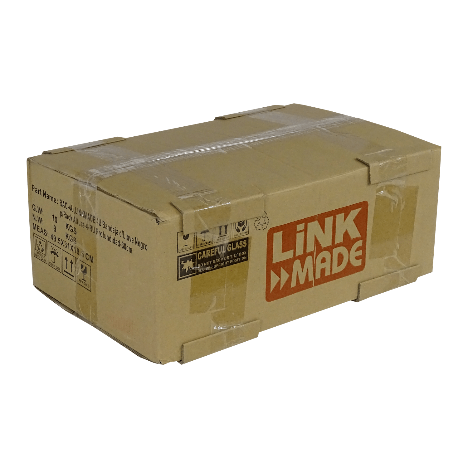 LINKMADE 4U Bandeja c/Llave Negro p/Rack Altura-4-RU Profundidad-30cm 5