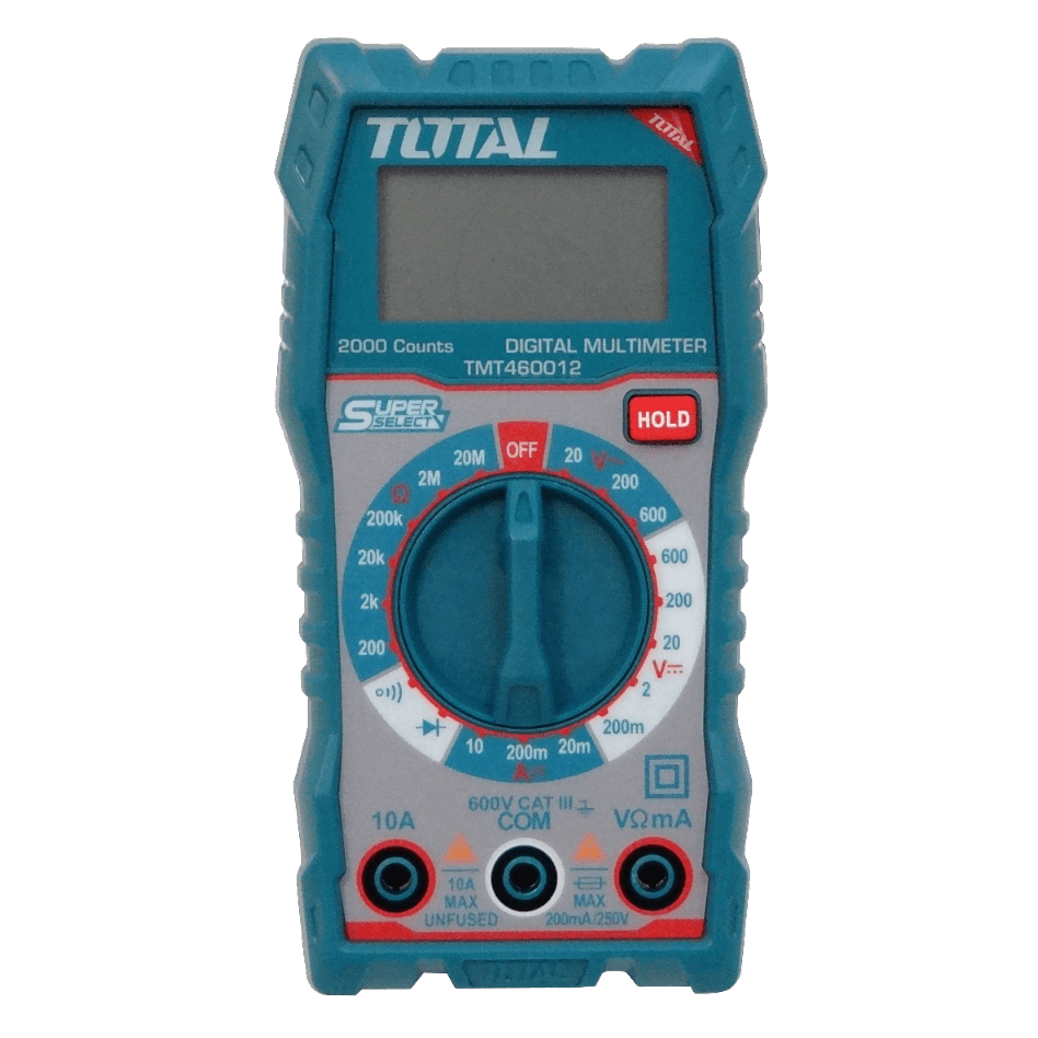 TOTAL Multitester Digital req-2xAAA 600VDC 600VAC CATIII 10A TMT460012 5
