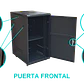 Rack 22U Ciego Fondo-80cm Ancho-19pulg Piso Ruedas Bandeja PDU - Miniatura 5