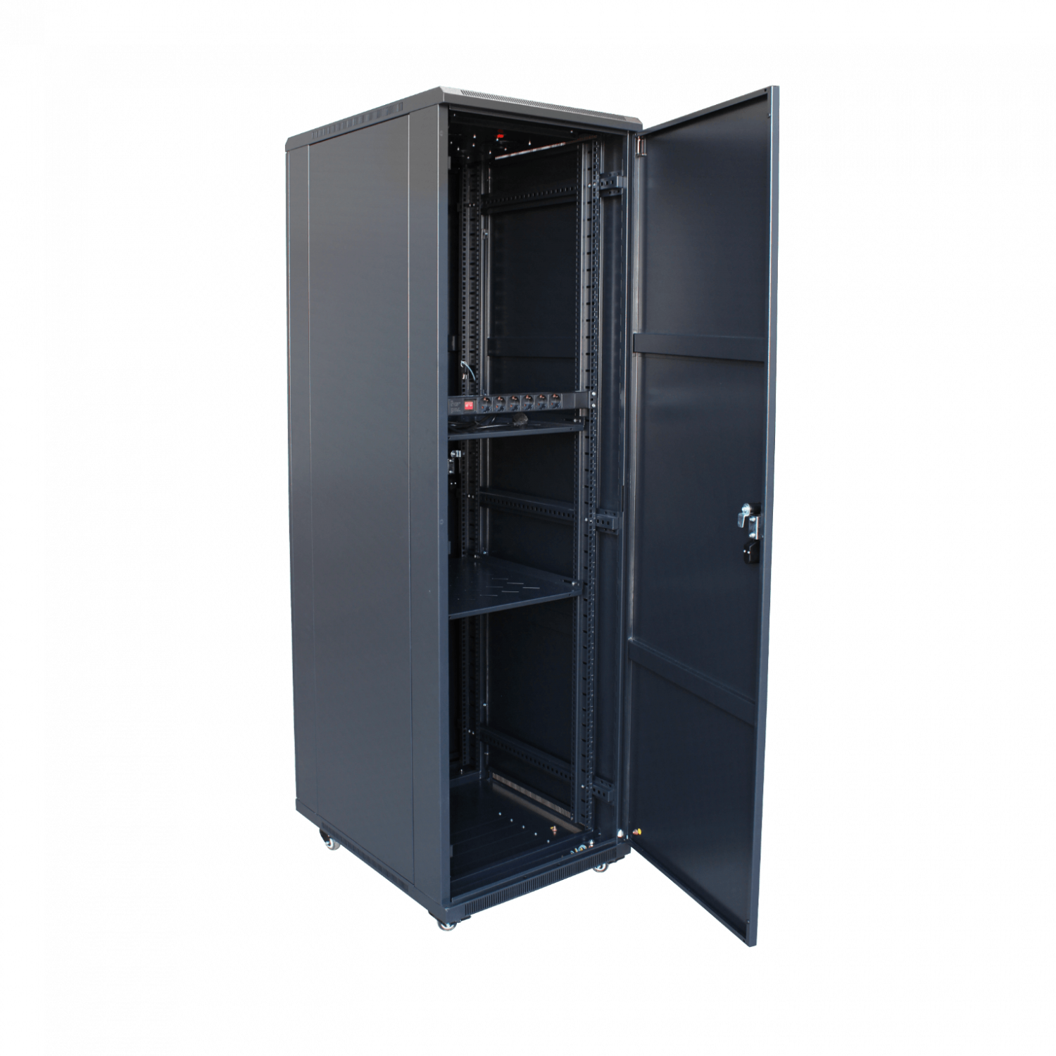 Fondo-80cm 42U Chapa-Uni Vent Rack Ancho19p/60cm Piso 2-Bandej55cm PDU 1