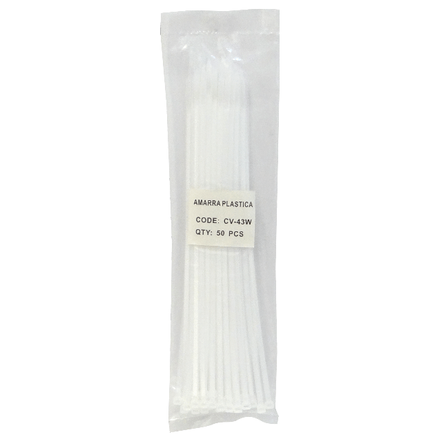 50-un 300x4,8mm Blanca Amarra Plastica Nylon 4.8x300mm 2