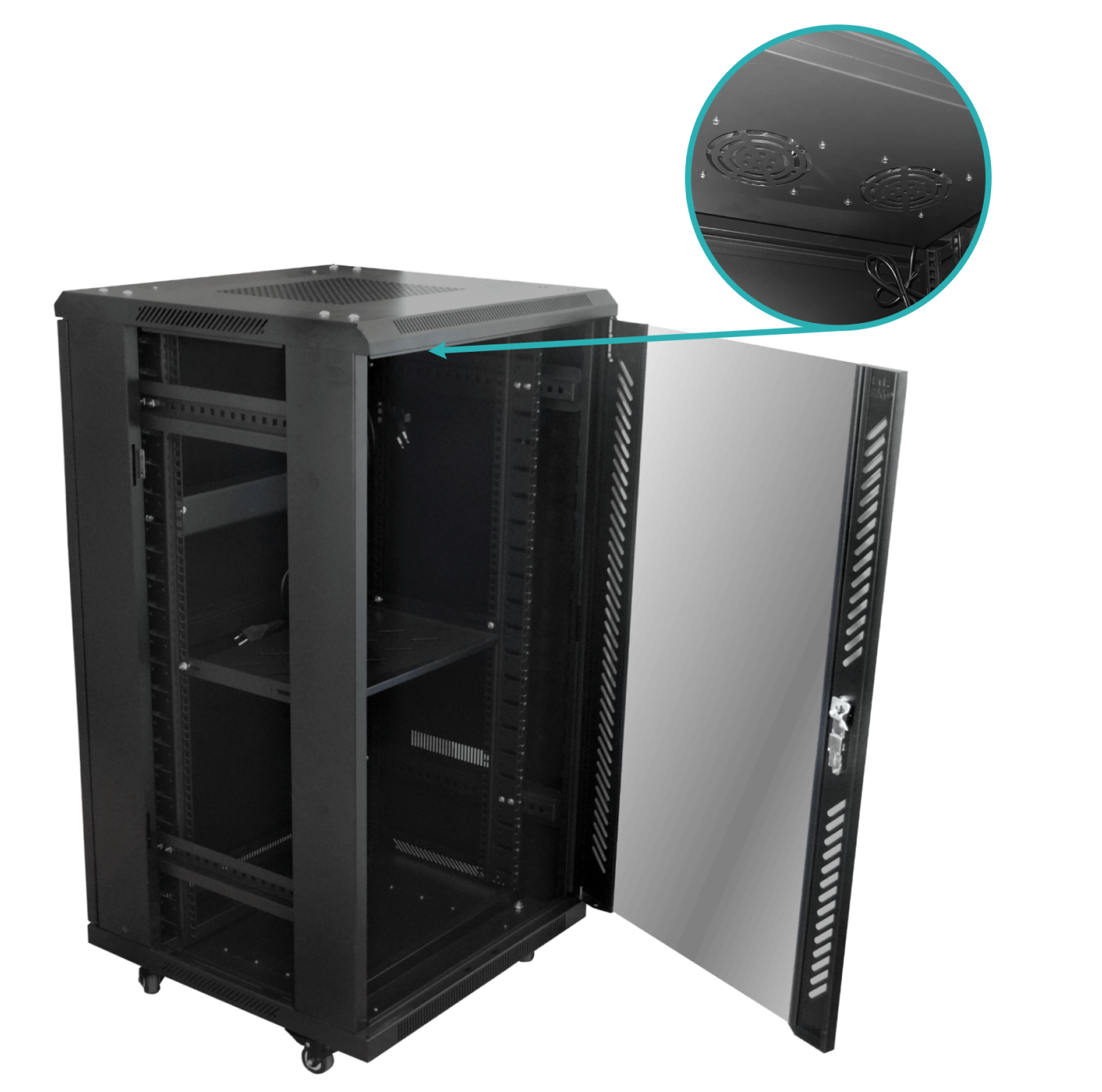 Gabinete LINKMADE RK22-6L - Rack 22U, 60cm Fondo, Negro 2