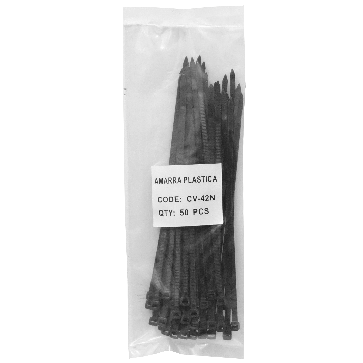 50-un 200x4,8mm Negra Amarra Plastica Nylon 4.8x200mm 1