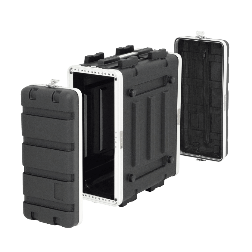 4U/25cm Fondo-42cm Rack Portatil Plastico 2-tapas para Exterior Negro 4
