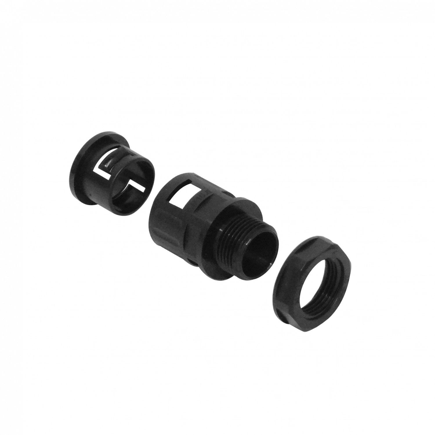 19mm Salida Caja Prensa Estopa p/Conduit Flexible Plastico Negro 3