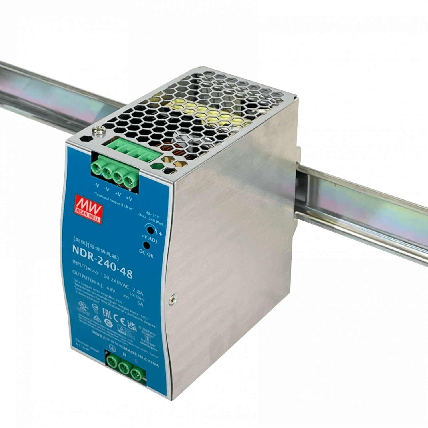 MEANWELL 48VDC 240W 5A ajust/48-55V Ancho-63mm Riel-DIN Fuente Poder 1