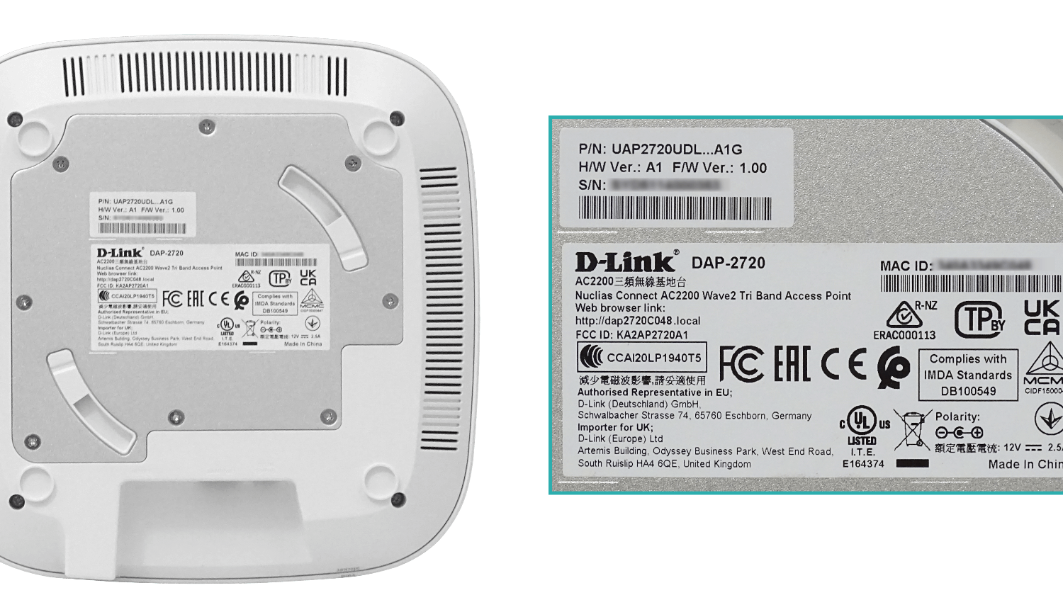 Access Point D-Link DAP-2720 AC2200 Wave2 PoE - Red WiFi de Alta Velocidad 2.4/5GHz 1