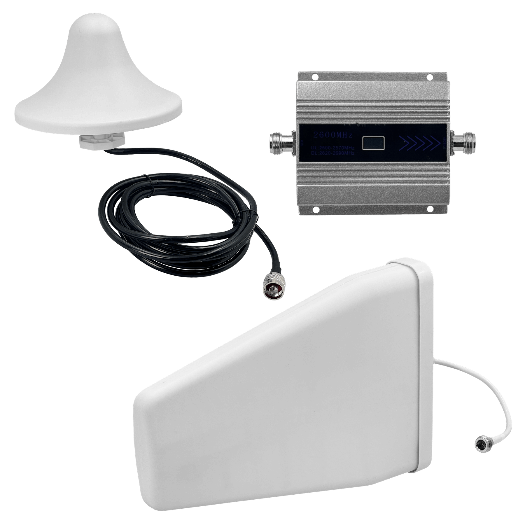 Amplificador 4G 2600MHz B7 2-N 2-Antenas-7/12dBi inc-5V/1A 2