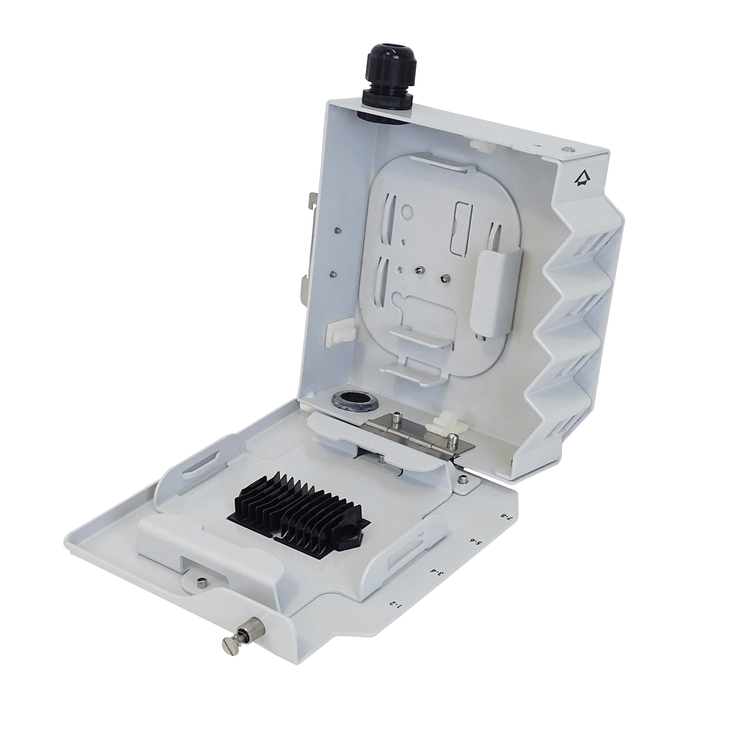 Caja de terminación para fibra óptica, ODF Furukawa BOX-16DIN para riel DIN 16 puertos aluminio 1