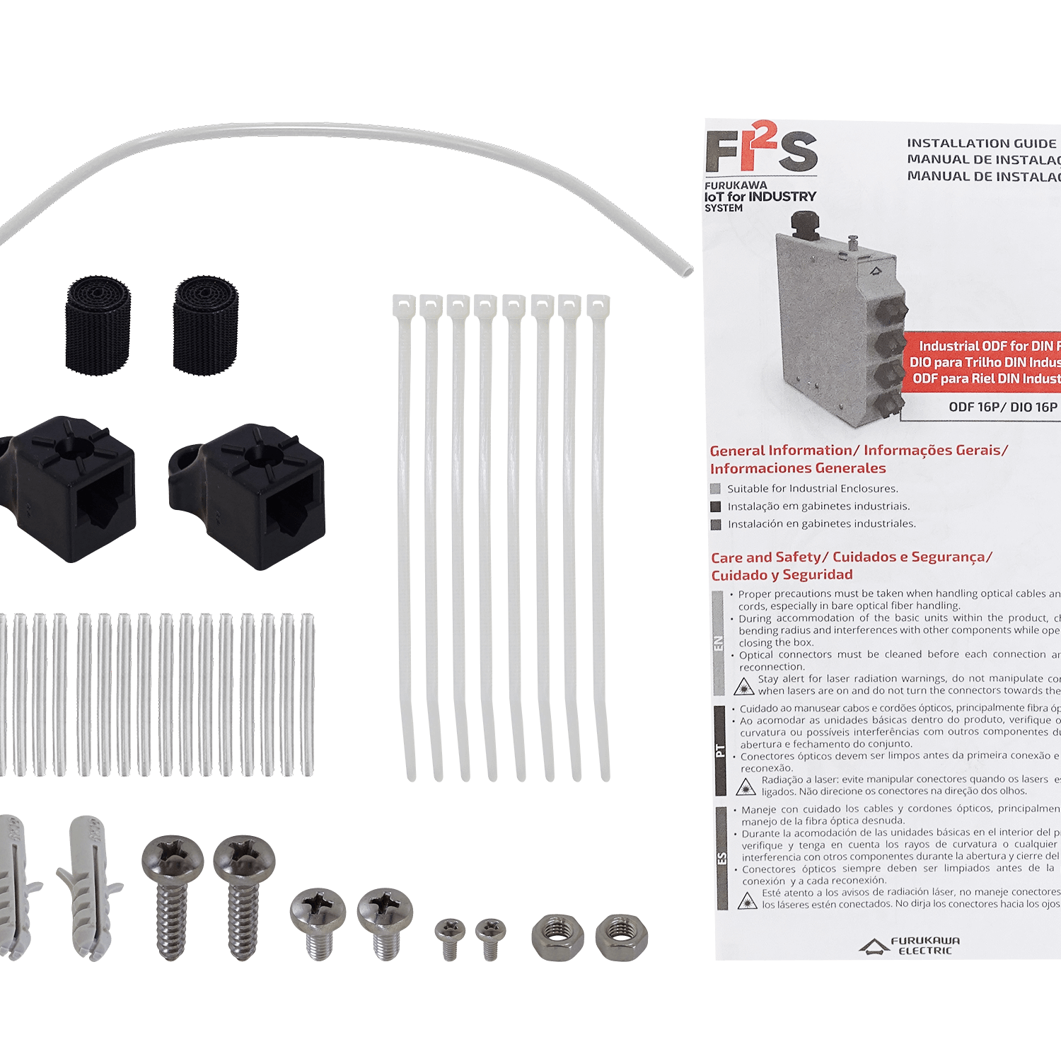 Caja de terminación para fibra óptica, ODF Furukawa BOX-16DIN para riel DIN 16 puertos aluminio 3