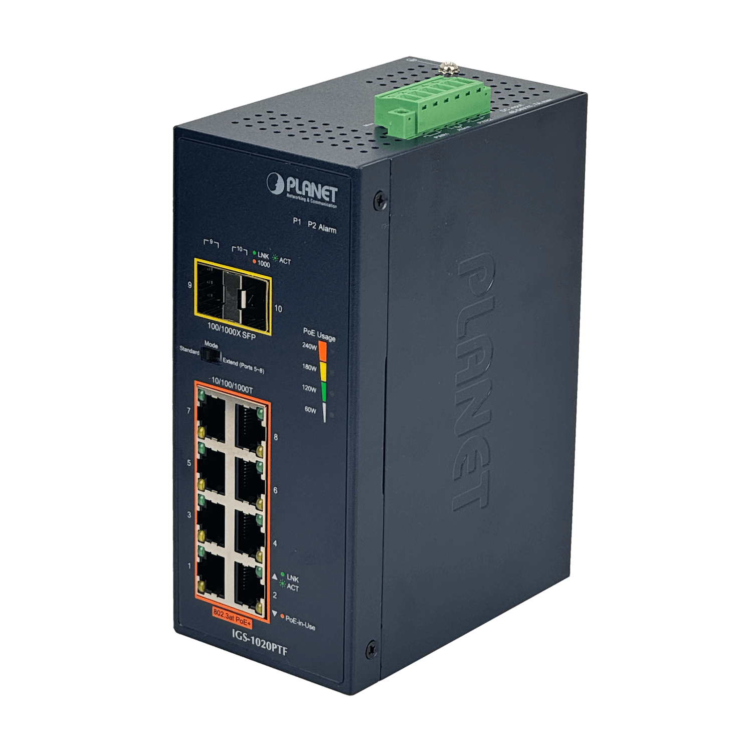 Switch Industrial PLANET IGS-1020PTF-12V - 8 Puertos Gigabit PoE+ y 2 Puertos SFP 6