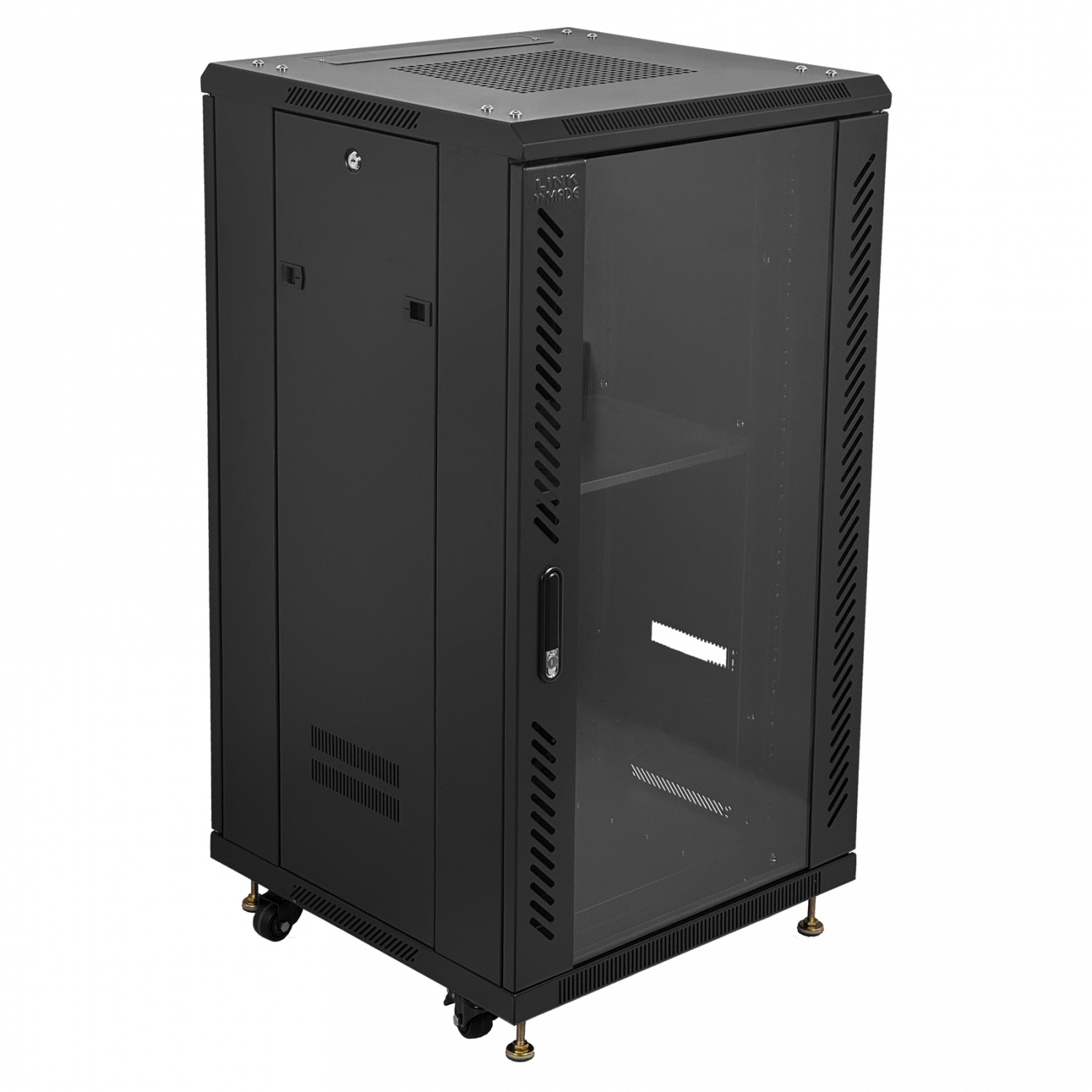 Gabinete Rack LINKMADE RK22-6LD 22U 60cm de Fondo Desarmado con Ventilador y PDU - Negro 8