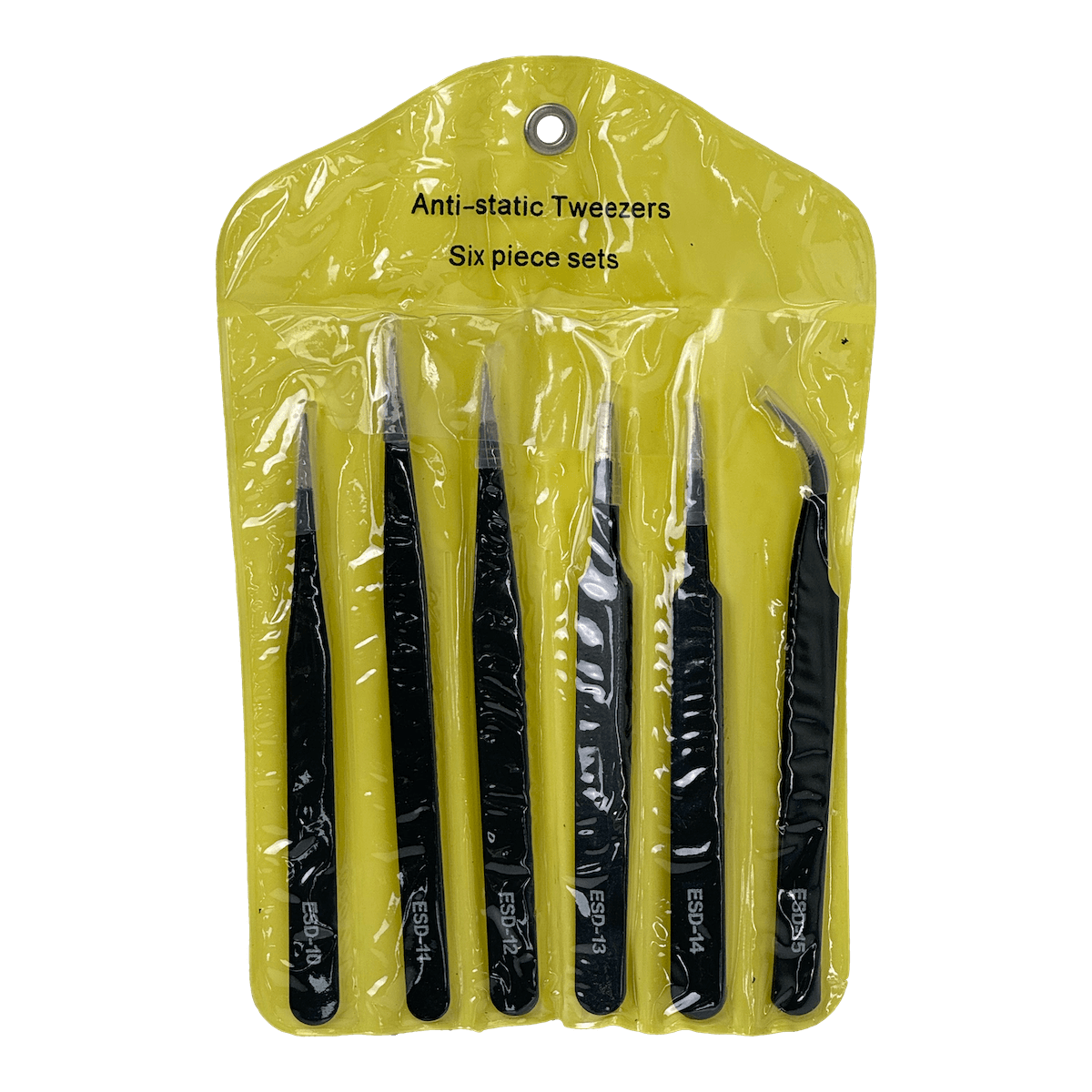 set de Pinzas 6 antiestaticas de acero inoxidable puntas no magneticas 2