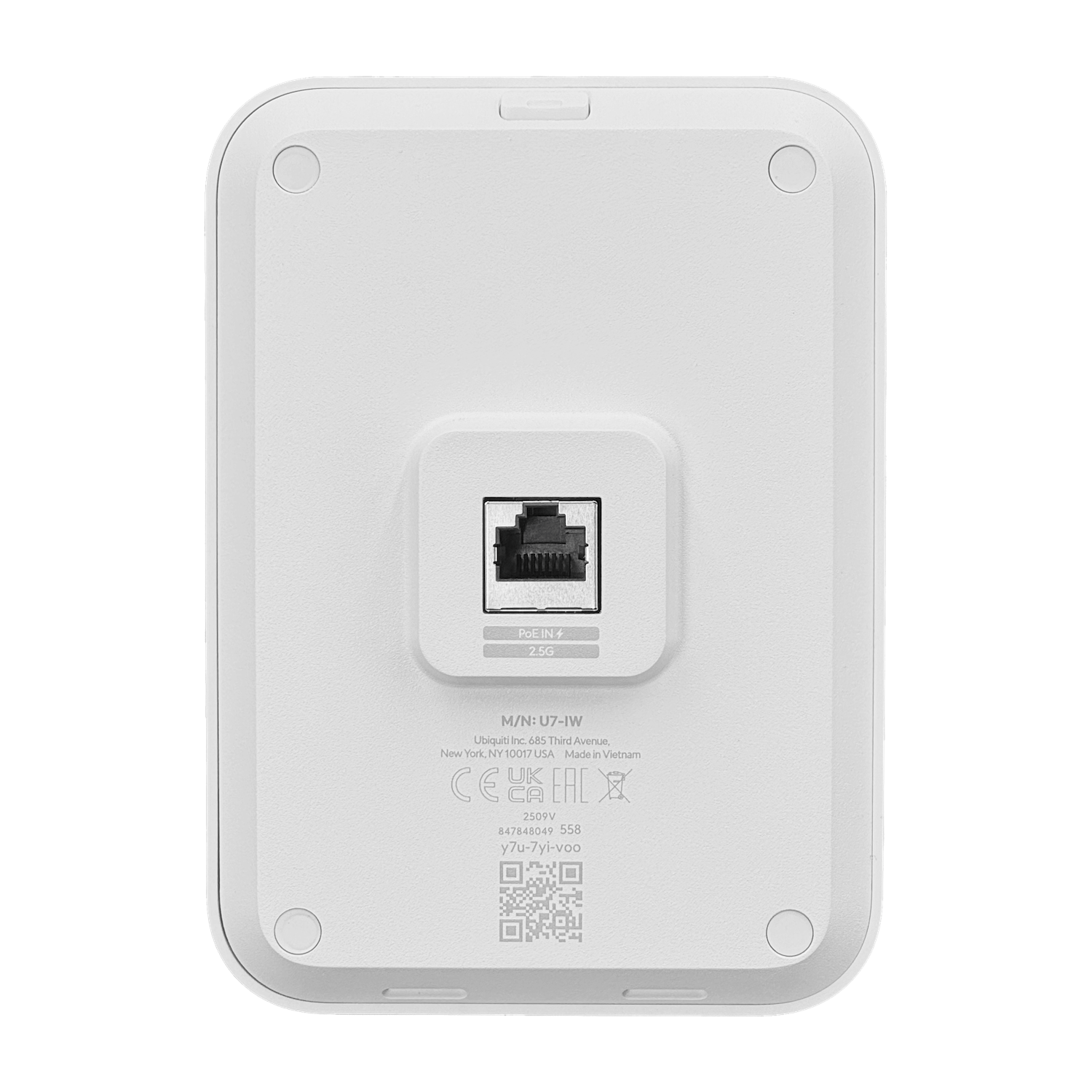 Punto de Acceso Ubiquiti UniFi U7 In-Wall - WiFi 7, 4.3 Gbps, 3x 2.5GbE, PoE+ 4