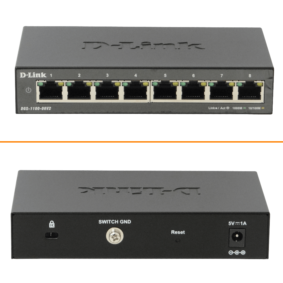 Switch 8 Puertos D-Link DGS-1100-08, Gigabit 1000Mbps, LAN RJ-45, Gestión Web, QoS, VLAN 3