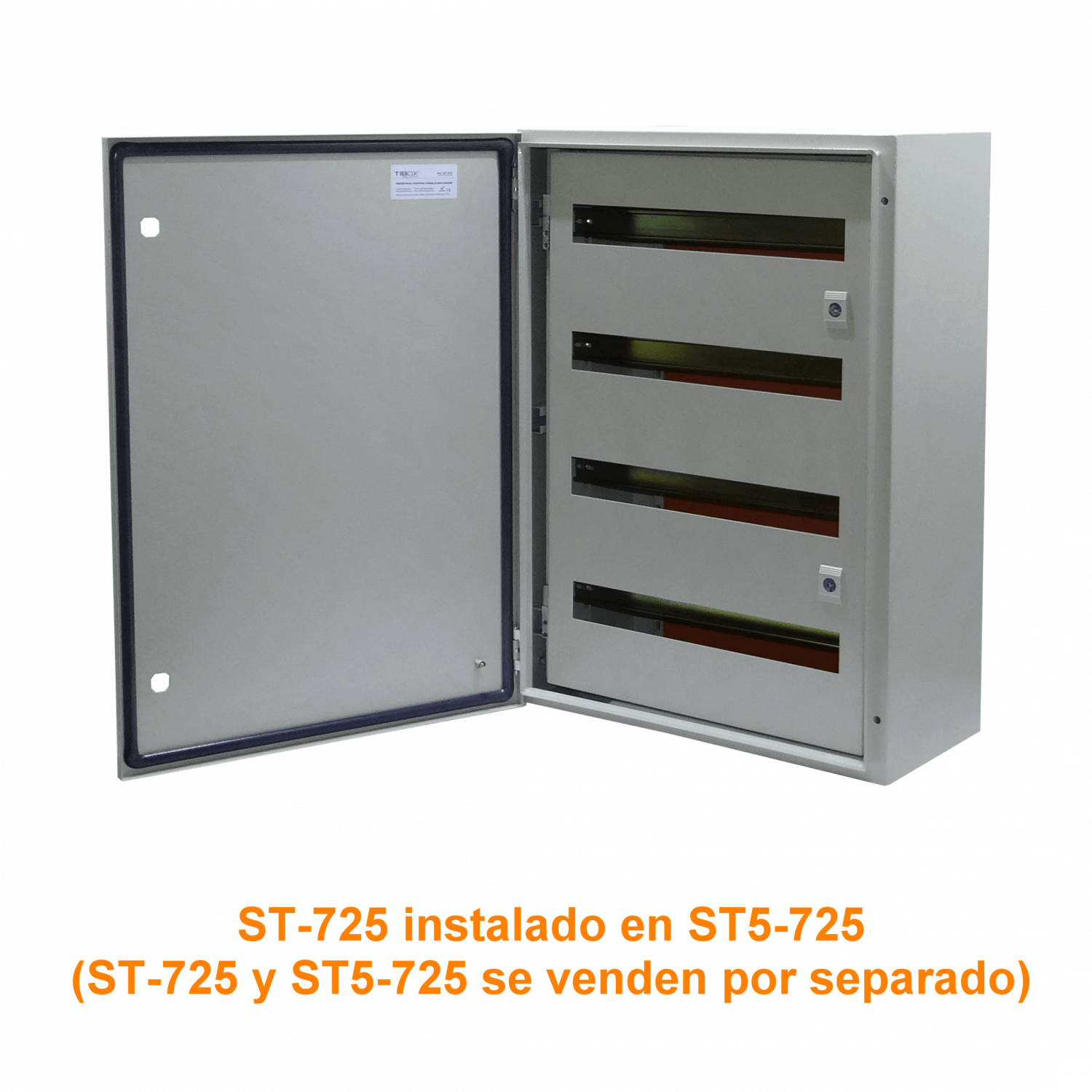 Chasis interno Tibox ST-725 643x428mm con 4 riel din 43cm para tablero ST5-725 3